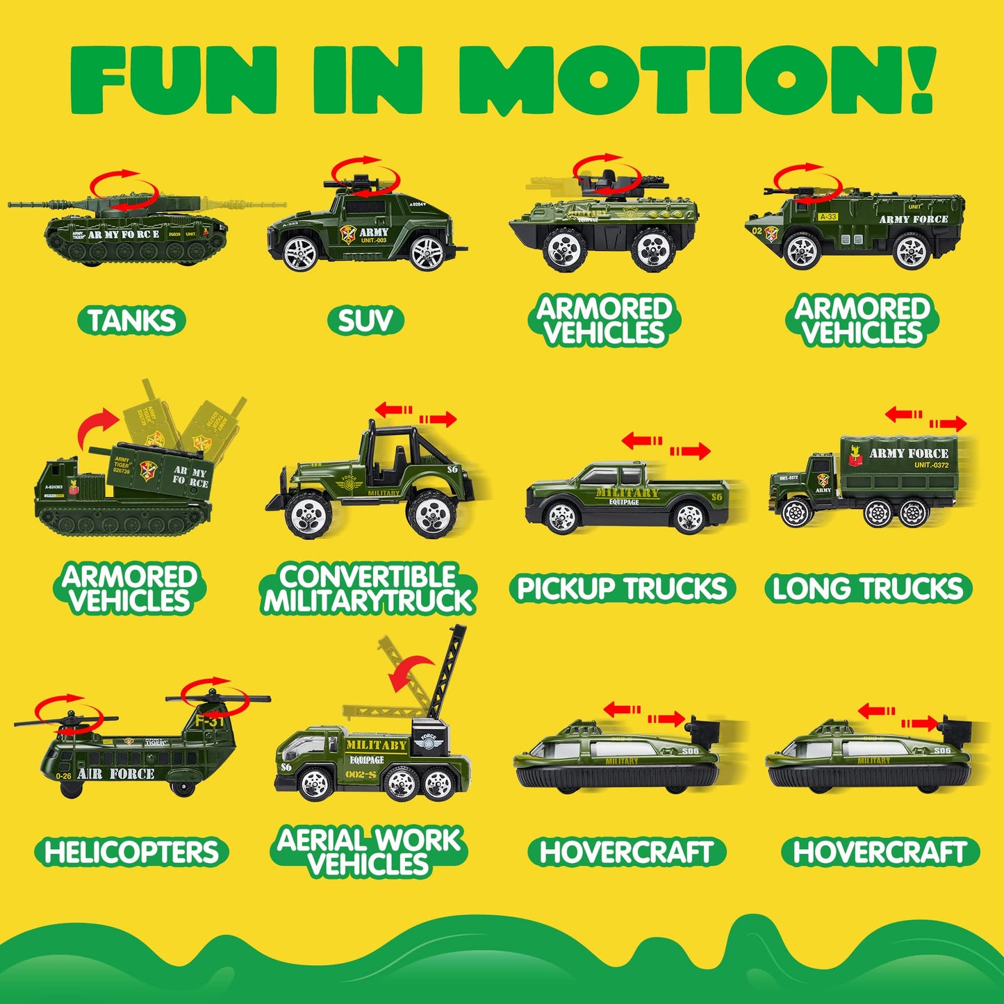 JOYIN 25 in 1 Military Kids Truck Toys for Age 3+, Toddler Boy Toys, Army Men Tanks Set with Soldier Men, Mini Battle Cars in Carrier Truck with Lights and Sounds, Gifts for Grandkids, Easter Basket