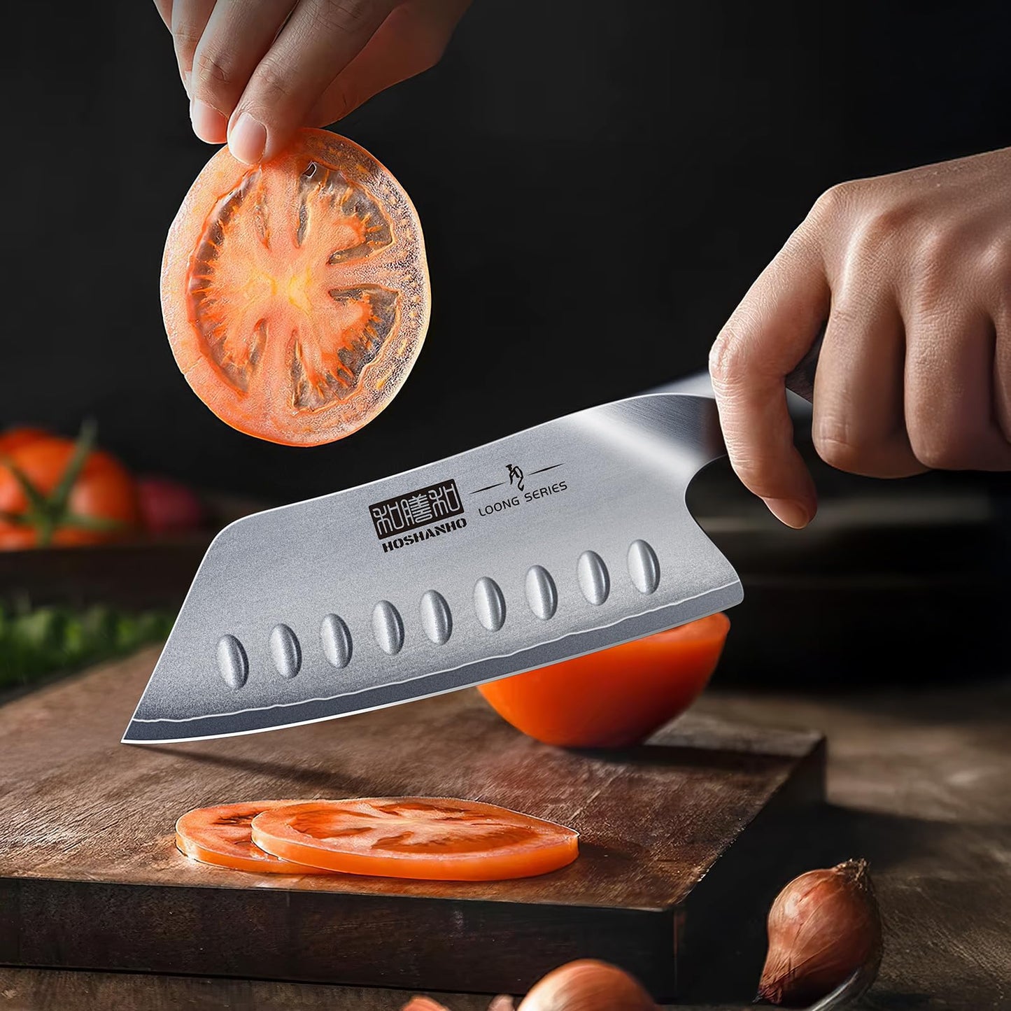 HOSHANHO 5 Inch Japanese Chef Knife, Ultra Sharp High Carbon Stainless Steel Kitchen Knife, Professional Santoku Knives with Ergonomic Pakkawood Handle