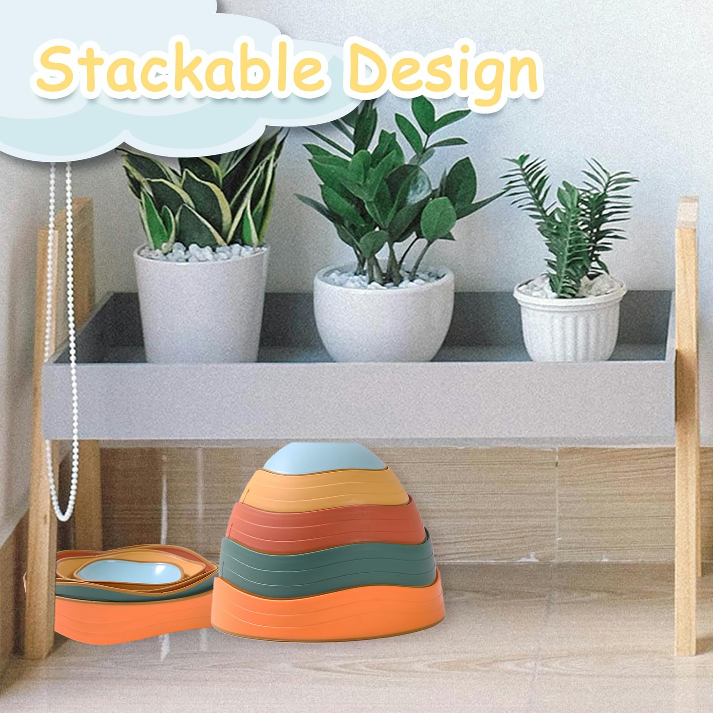 LoomLark Balance Stepping Stones for Kids 5pcs Non-Slip River Stones Obstacle Course Play Indoor and Outdoor Coordination Game Sensory Toys Toddler Ages 3 4 5 6 7 8+ (Classic)