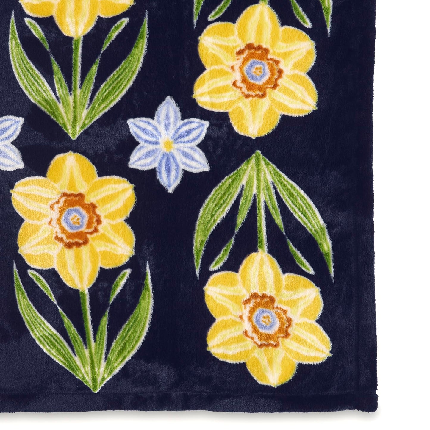 Vera Bradley Women's Fleece Plush Throw Blanket, Daffodils Subtle, One Size