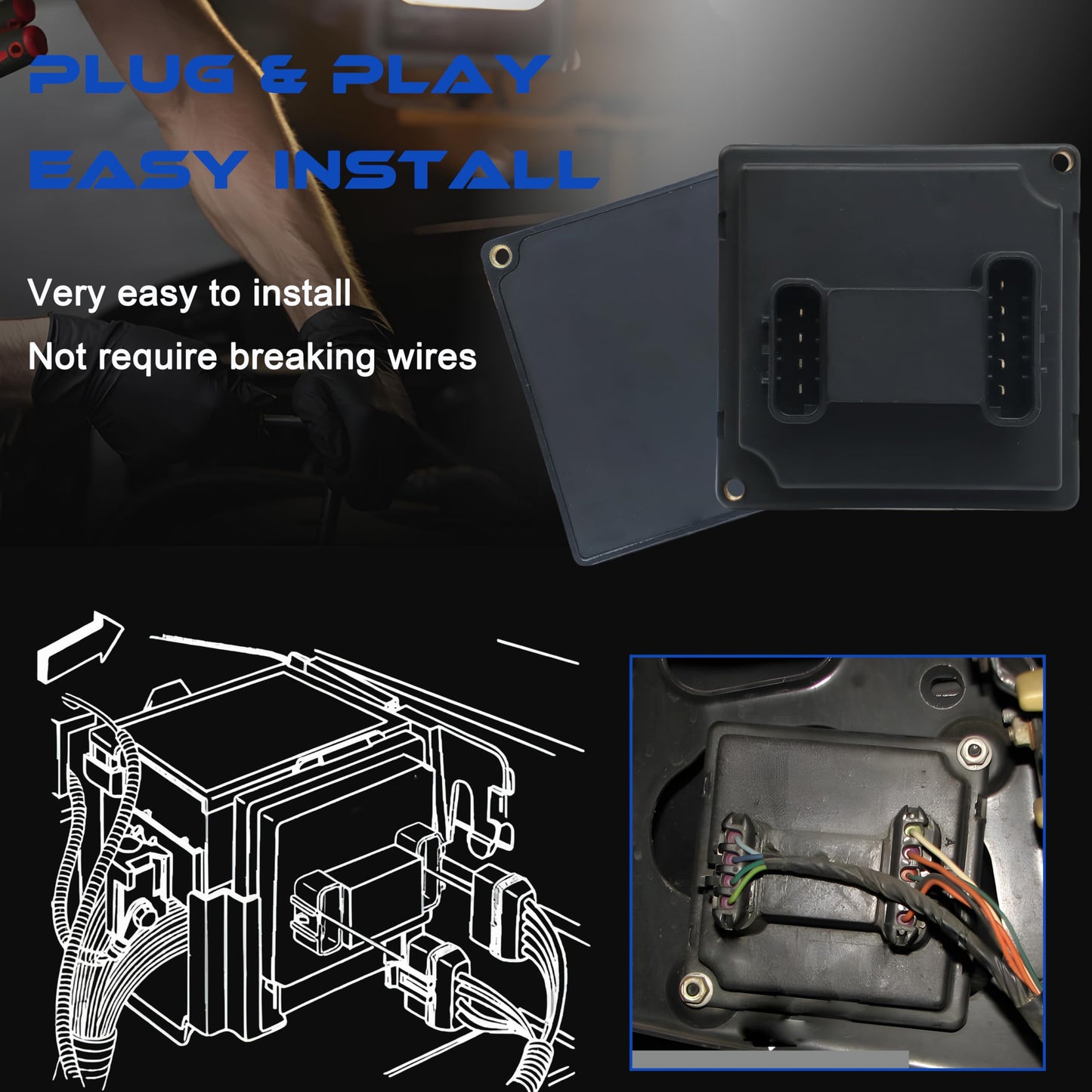 LLYZFED 16521297 Headlight Lamp Actuator Control Relay Module Fit for Chevrolet Corvette C4 1984-1996, for Pontiac Firebird 1987-1989, Replace# 16510537 25-376108-1 HL110