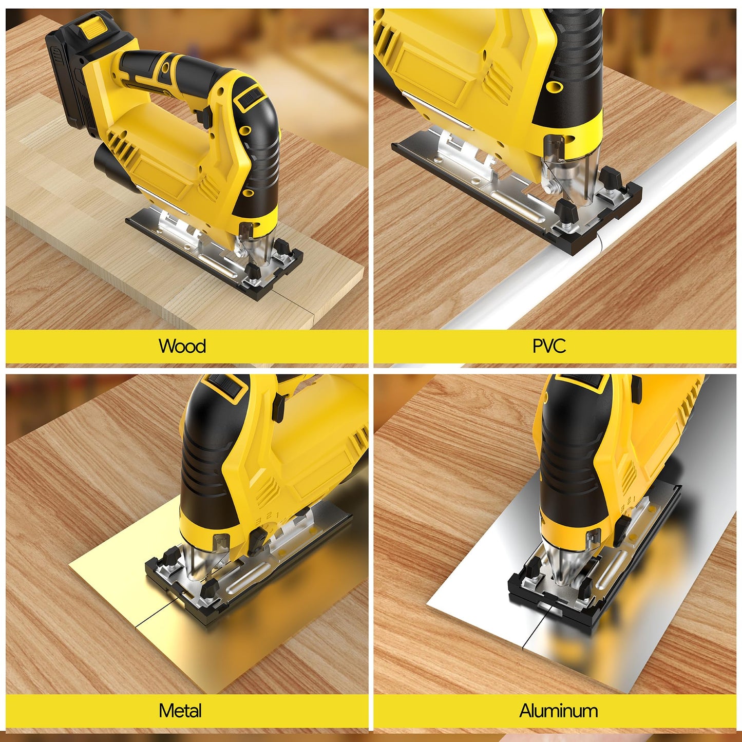 Cordless Jig Saw Compatible with Dewalt 20v Max Battery(No Battery) Brushless Jigsaw, Variable Speed, 45° Beveled Cuts, 3 Orbital Action, with Jigsaw Blades for Straight/Curve/Circle Cutting