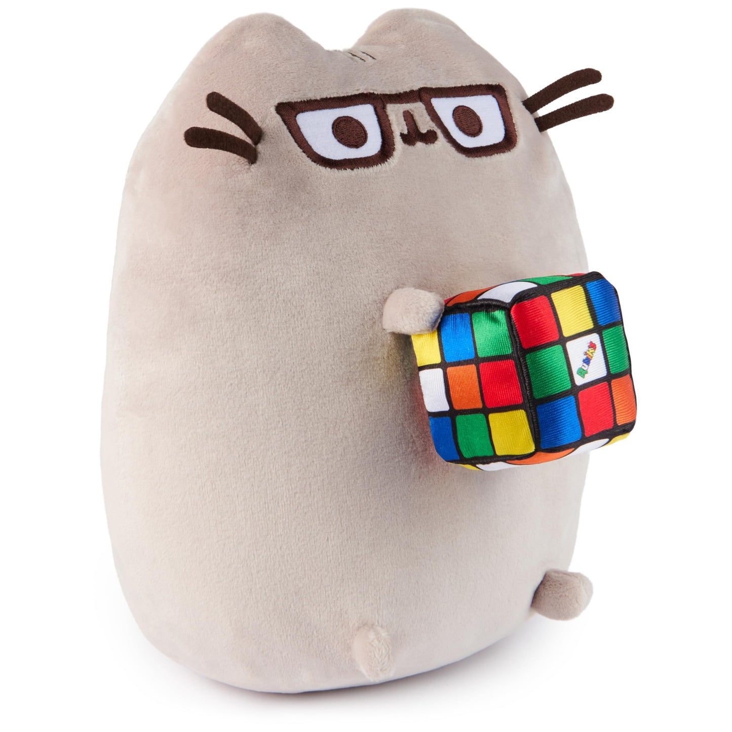 GUND Pusheen with Rubik's Cube Plush, Stuffed Animal for Ages 8 and Up, Gray, 9.5"
