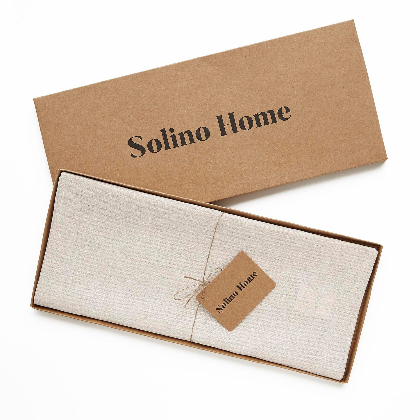 Solino Home Linen Table Runner 108 Inches Long - Athena, 100% Pure Linen Light Natural 14 x 108 Inch Table Runner for Dining, Fall, Autumn, Thanksgiving, Holiday