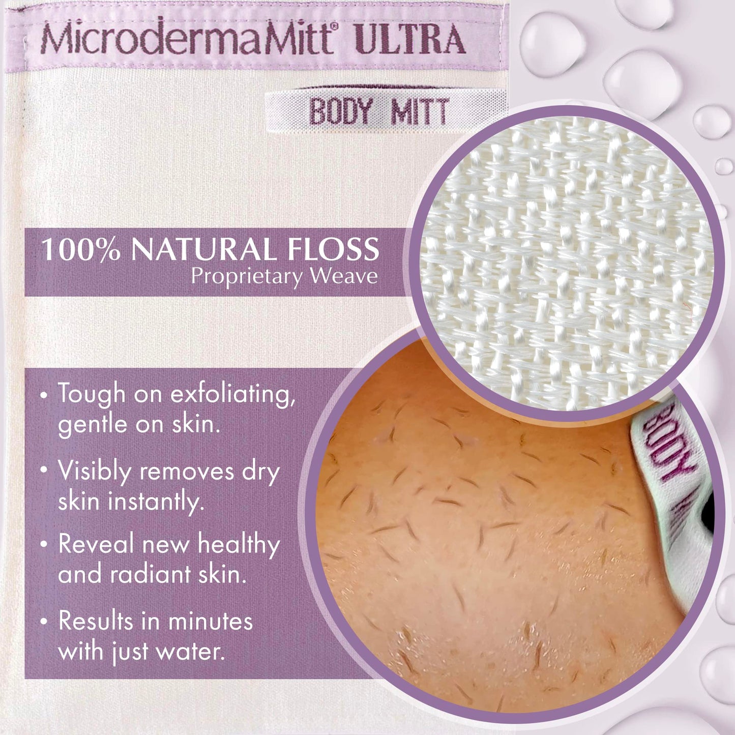 MicrodermaMitt ULTRA Exfoliating Mitt - The Ultimate Deep Exfoliating Body Scrubber Kese Glove – Keratosis Pilaris, Strawberry Skin Treatment, Reduce Ingrown Hair, Turkish Body Scrubber Exfoliator