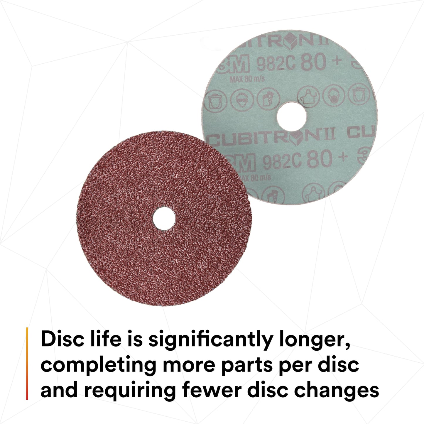 3M Cubitron II Fibre Disc 982C, Pack of 25, 4-1/2 in, TN Quick Change, 36+ Grit Precision-Shaped Grain Abrasive Discs, for Heavy Grinding, Deburring, Beveling, Finishing, and Weld Removal