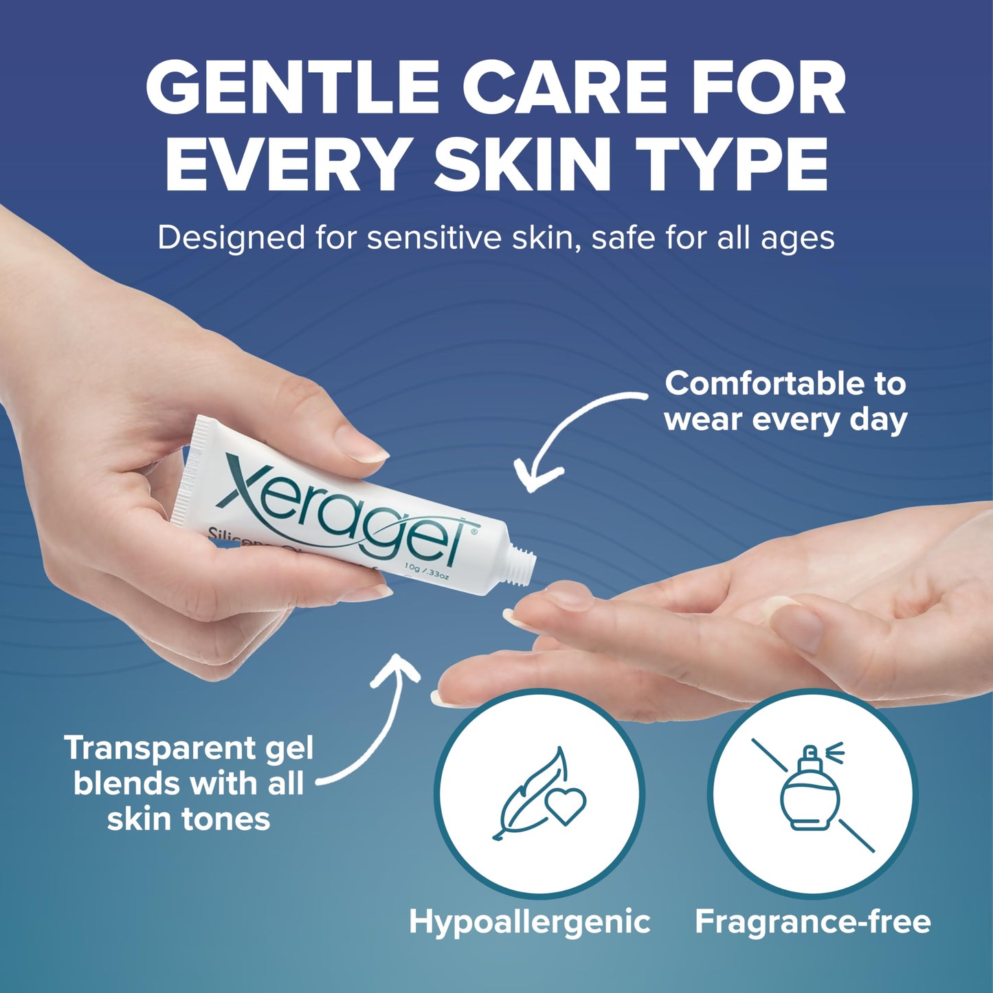 Xeragel 100% Silicone Scar Treatment Ointment 10g – Scar Gel for Smoother, Flatter Scars from Surgery, Burns, Acne & More - For Old & New Scars on Face, Neck & Hands - Hypoallergenic & Fragrance-free