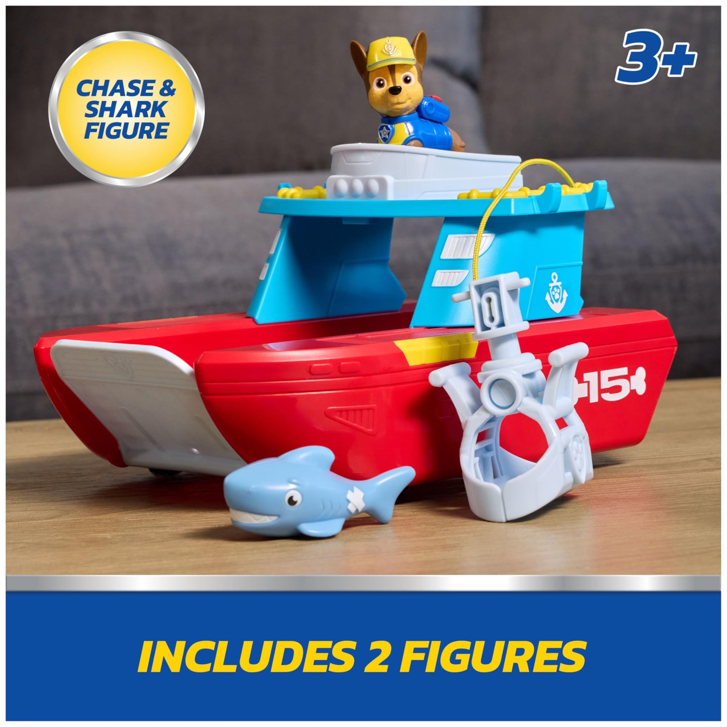 PAW Patrol Sea Patroller Vehicle with Chase and Shark Figure, 2 Patrol Modes, Kids Toys for Boys and Girls Ages 3 and Up