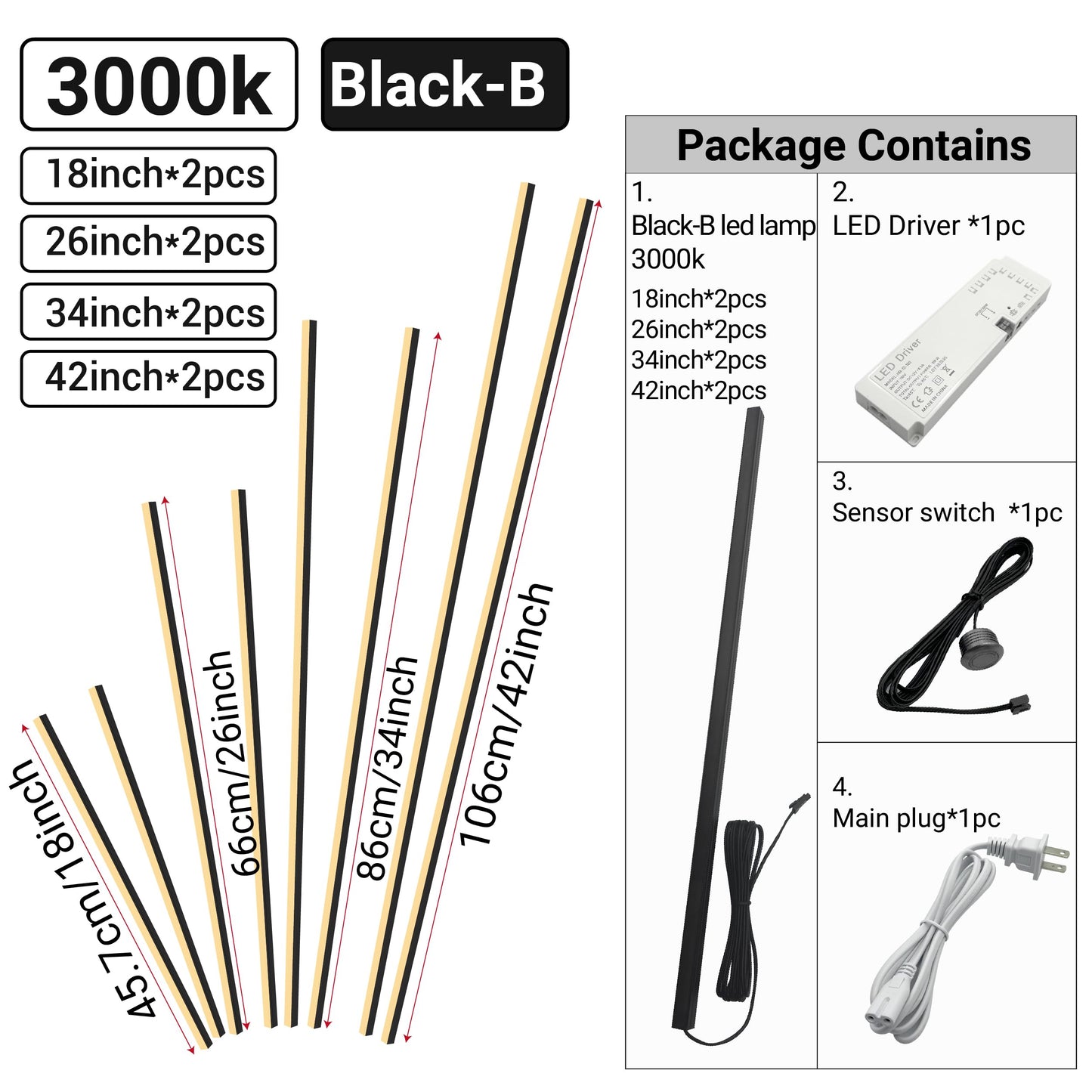 HAMRVL Black LED Recessed Lighting Kit - 8 PCS 3000K Warm White LED Strip Lights with Touch Control, Dimmable Self-Adhesive Wall Panel Lights for Wood Slat Wall Panels, Under Cabinet (Black Cover)