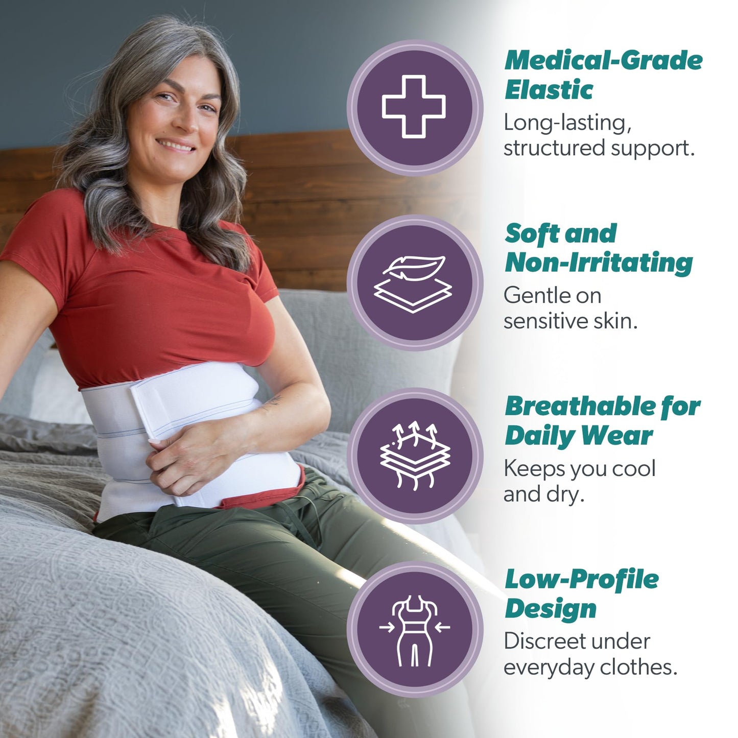 BraceAbility Medical Abdominal Stomach Binder - XXL Belly Band Compression for Diastasis Recti, Postpartum, Post-Surgical Wrap for Tummy Tuck Recovery, Post op Ab Binder for Women and Men (2XL 12")
