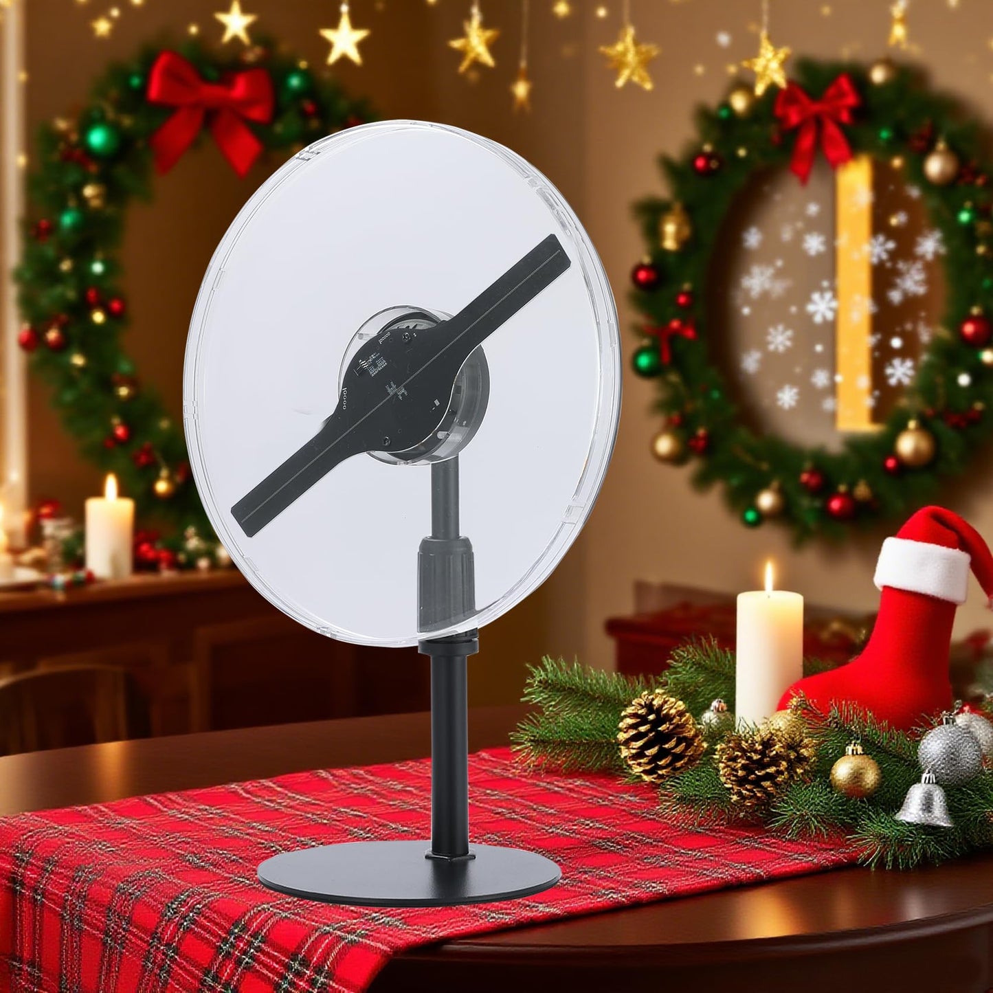 HFZ Inch 3DhologramFan LED High with 1500+ Videos | WiFi App Control Bluetooth Holographic Display | Large Advertising Fan for Store (9.06inch)