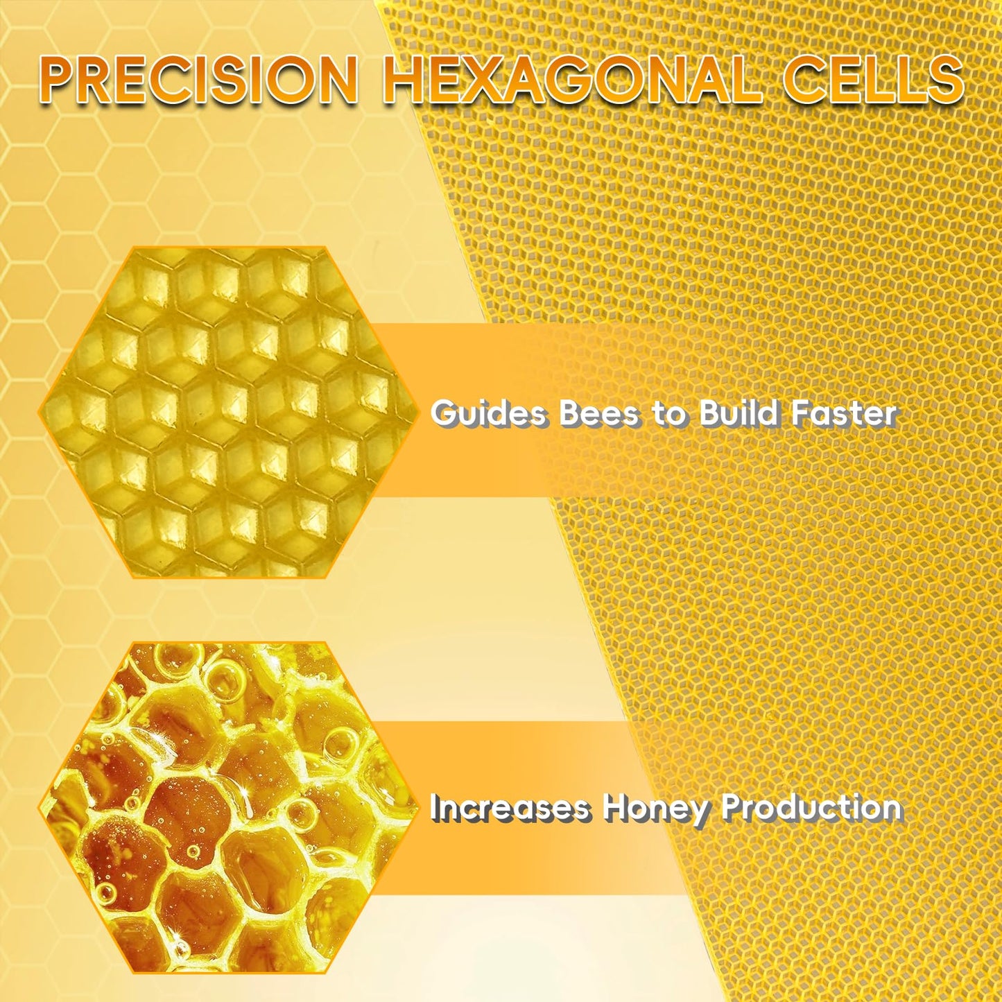 NUOMIC 30PCS Natural Beeswax Foundation Sheets for Bee Hive Wired Frames, Multi Purpose Beeswax Sheets for Candle Making, Crafts, Models and DIY Projects