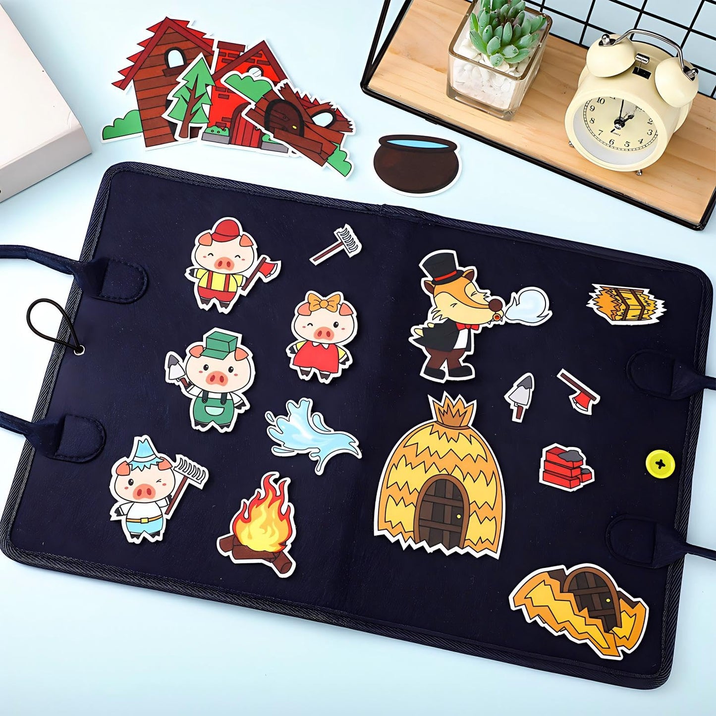 Windkream 12 Set Felt Board Stories Pieces Set Felt Animals Bible Fairy Tales for Preschool Animals Figures Flannel Board Stories for Toddlers Preschool Kindergarten Storytelling(Fairy Tales)