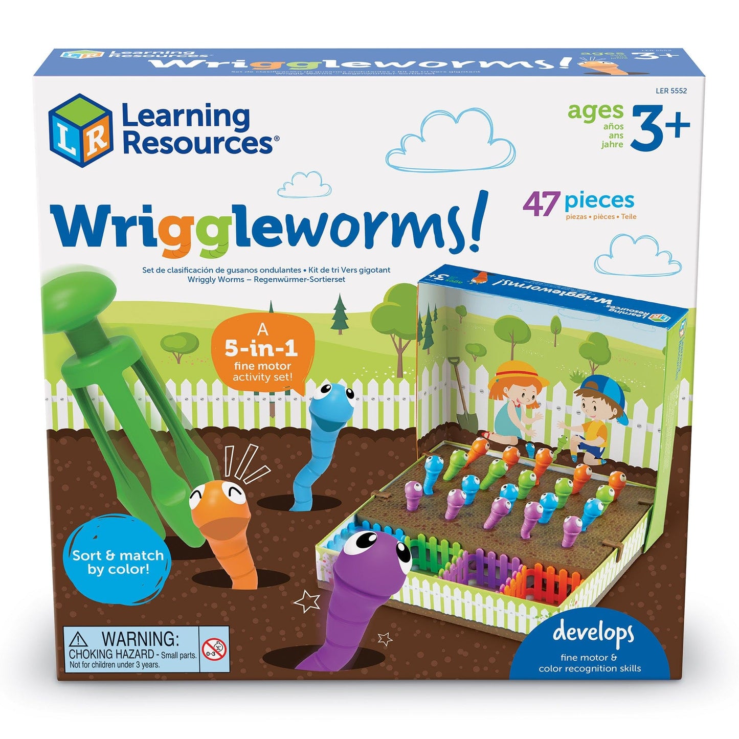 Learning Resources Wriggleworms! Fine Motor Activity Set, Toddler Fine Motor Skills, Ages 3+, Multicolor