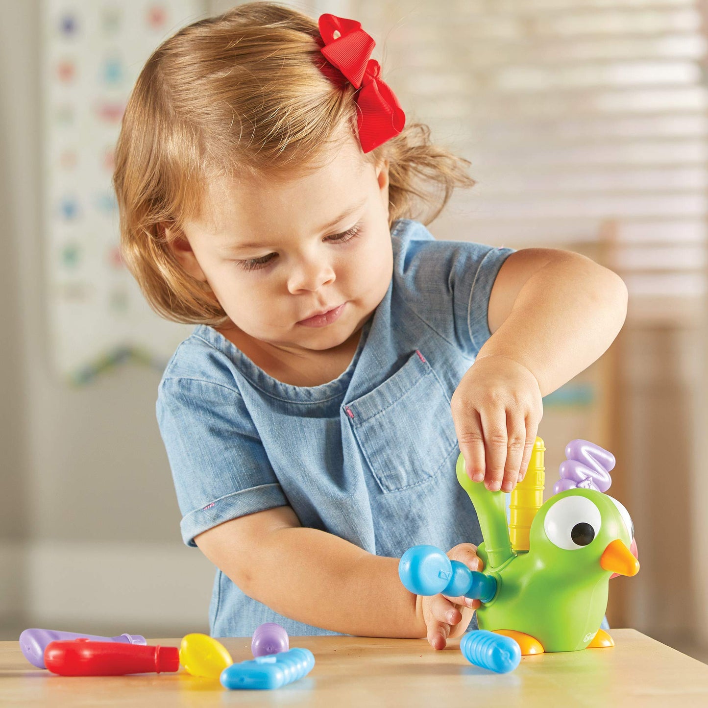 Learning Resources Fine Motor Peakcock Pals, Fine Motor Toy, Set of 4, Ages 2+
