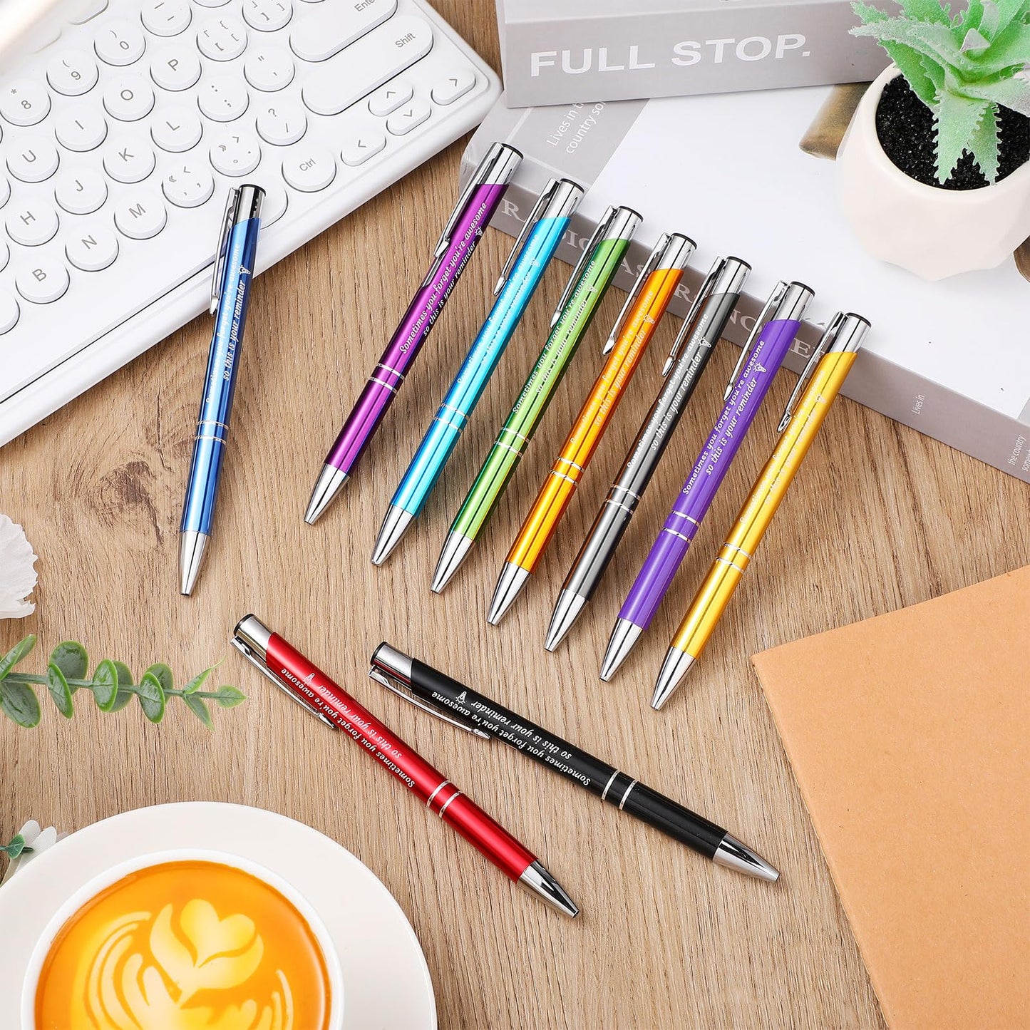 Sherr 100 Pcs Ballpoint Pens Motivational Inspirational Quotes Metal Pen Bulk Employee Appreciation Gifts Encouraging Writing Black Ink for Student Coworker Teacher Office(You're Awesome)