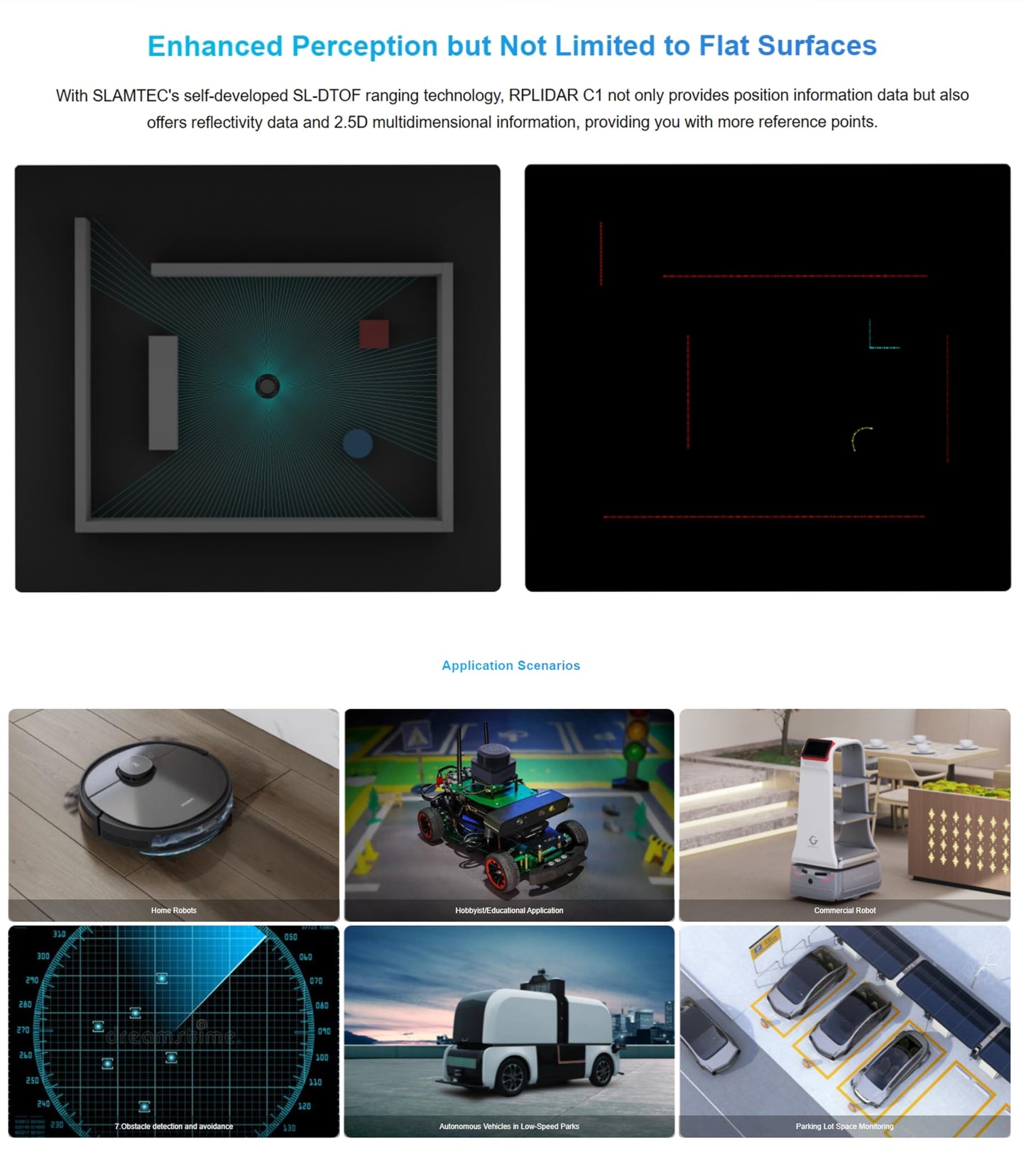 WayPonDEV RPLIDAR C1 360 Degree 2D Lidar Sensor, 12 Meters Scanning Radius Ranging Module Kit, SLAM ROS Robot LIDAR Sensor Scanner for Obstacle Avoidance and Navigation of Robots