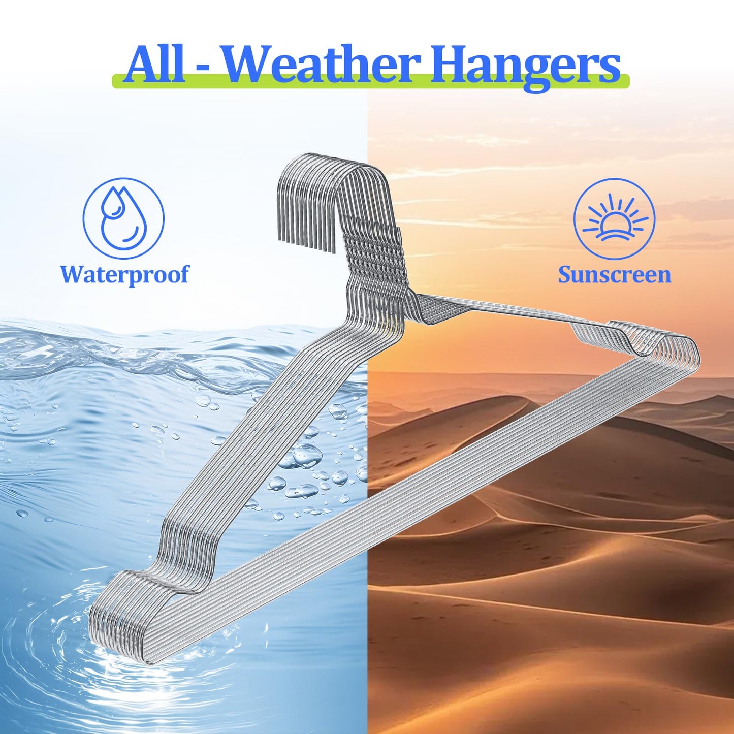 Fotoumgl Metal Wire Clothes Hangers 100 Pack, Space Saving Hangers for Closet Organization, Dorm & Home, 17 Inch Ultra Thin Non-Slip Coat Hanger for Standard Size Shirts, Pants, Dresses (Silver)