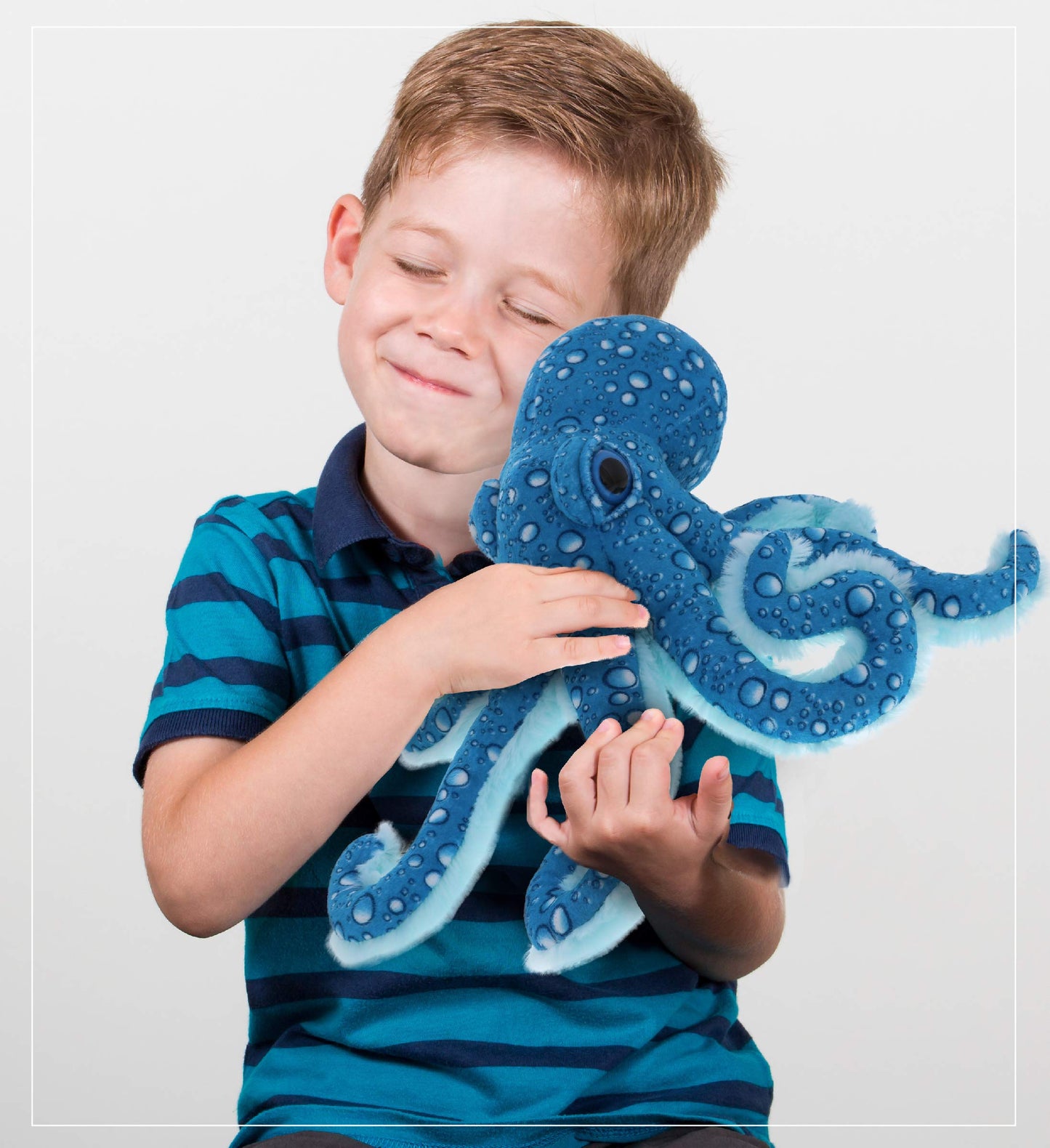Dollibu Wild Stuffed Animal Soft Plush Collection, Best Storytime Buddy Animal Gift for Children, Adorable Nursery Zoo Sea Creature Peekaboo Critters Baby Toys for Girls & Boys - Blue Octopus 16 in.