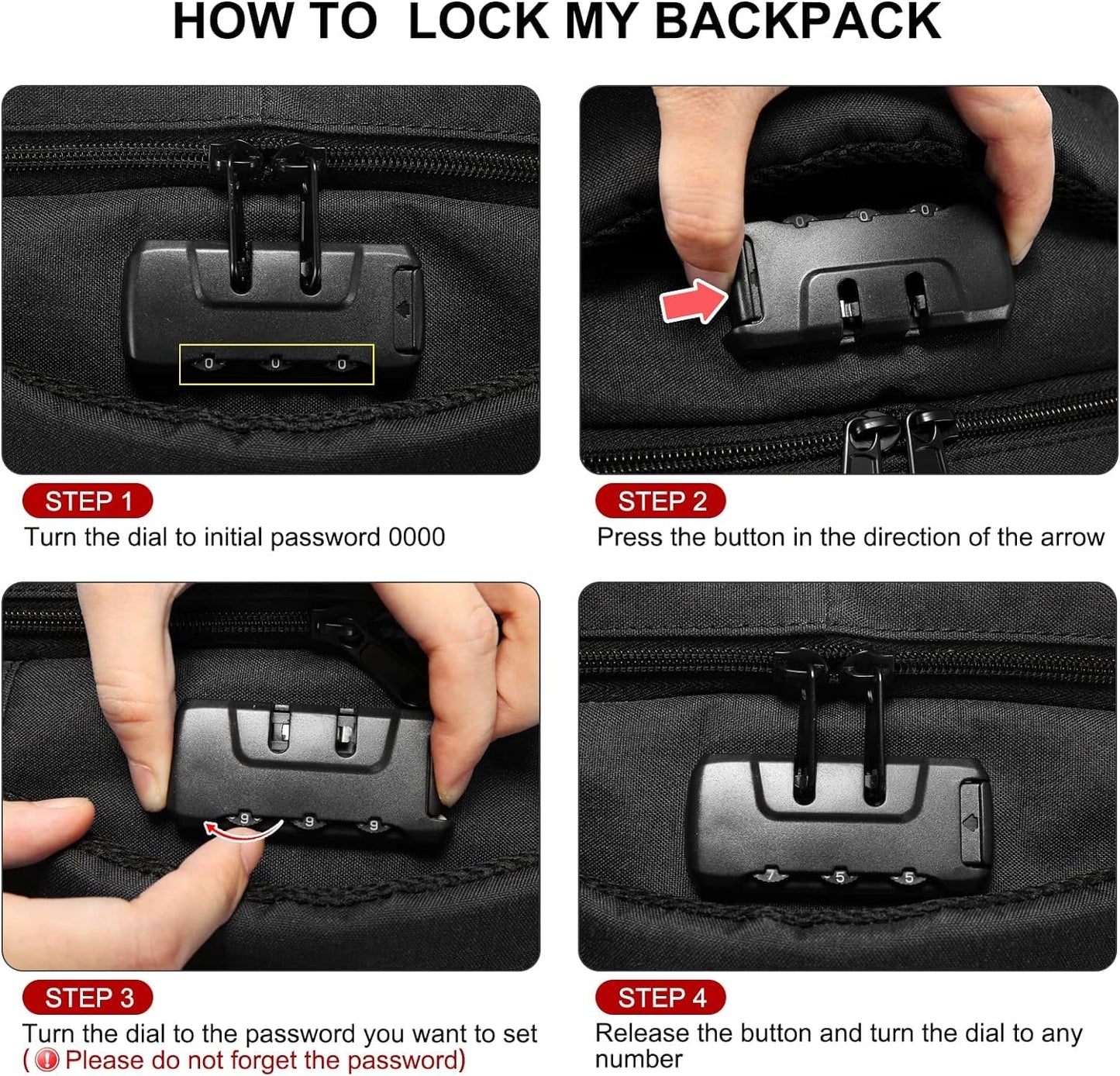 LOVEVOOK Travel Laptop Backpack Waterproof Anti Theft with Lock and USB Charging Port Large Computer Business Backpack for Men Women College (17 inch, Black)