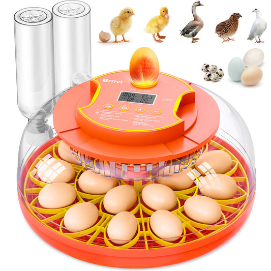 18 Egg Incubator with Automatic Egg Turning, Digital Temperature Humidity Control, Incubator for Hatching Eggs, 360° View Candler, Chicken, Quail, Duck, Goose, Turkey Incubator for Home & Farm