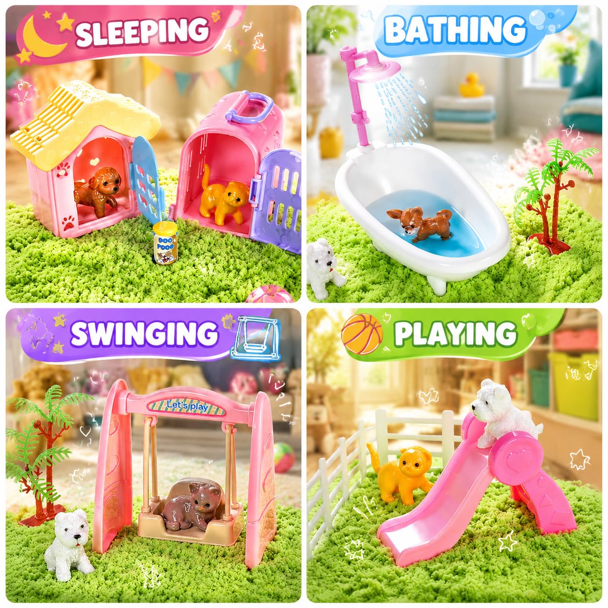 Carolart Sensory Cat Litter Box for Pets, Cat Litter Box for Kids, Cat Litter Box for Kids, Cat Litter Box with Sensory Sand, Grooming Kit