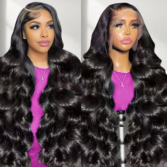 28 Inch Body Wave Lace Front Wigs Human Hair 13x4 HD Transparent Lace Frontal Wigs Human Hair 180% Density Glueless Wigs Human Hair Pre Plucked With Natural Hairline Baby Hair Wigs For Black Women