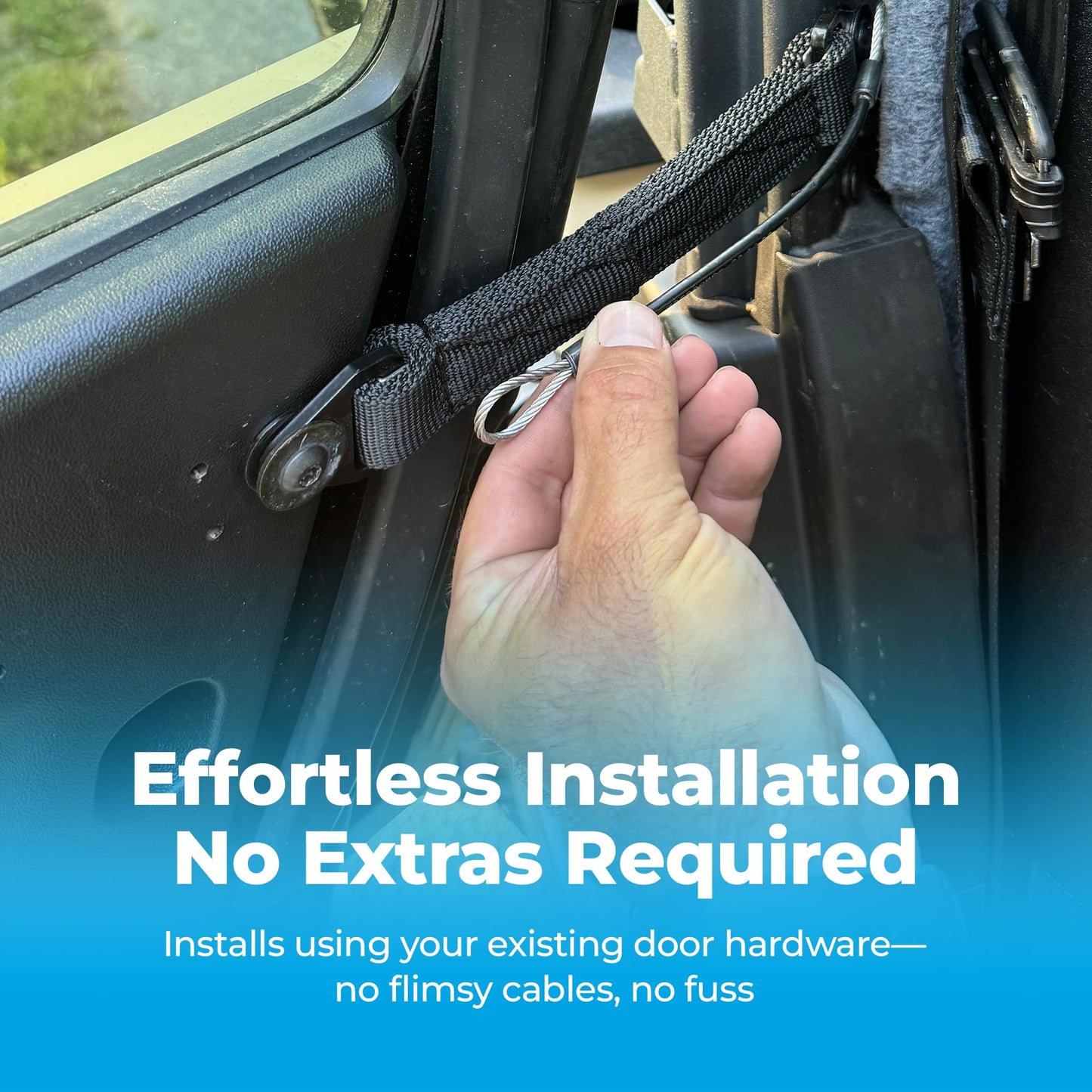Heavy-Duty Door Limit Straps for Can-Am Defender & Defender Max Limited (2020-Present) | Extra-Long for Wider Door Opening | 2-Pack, Black