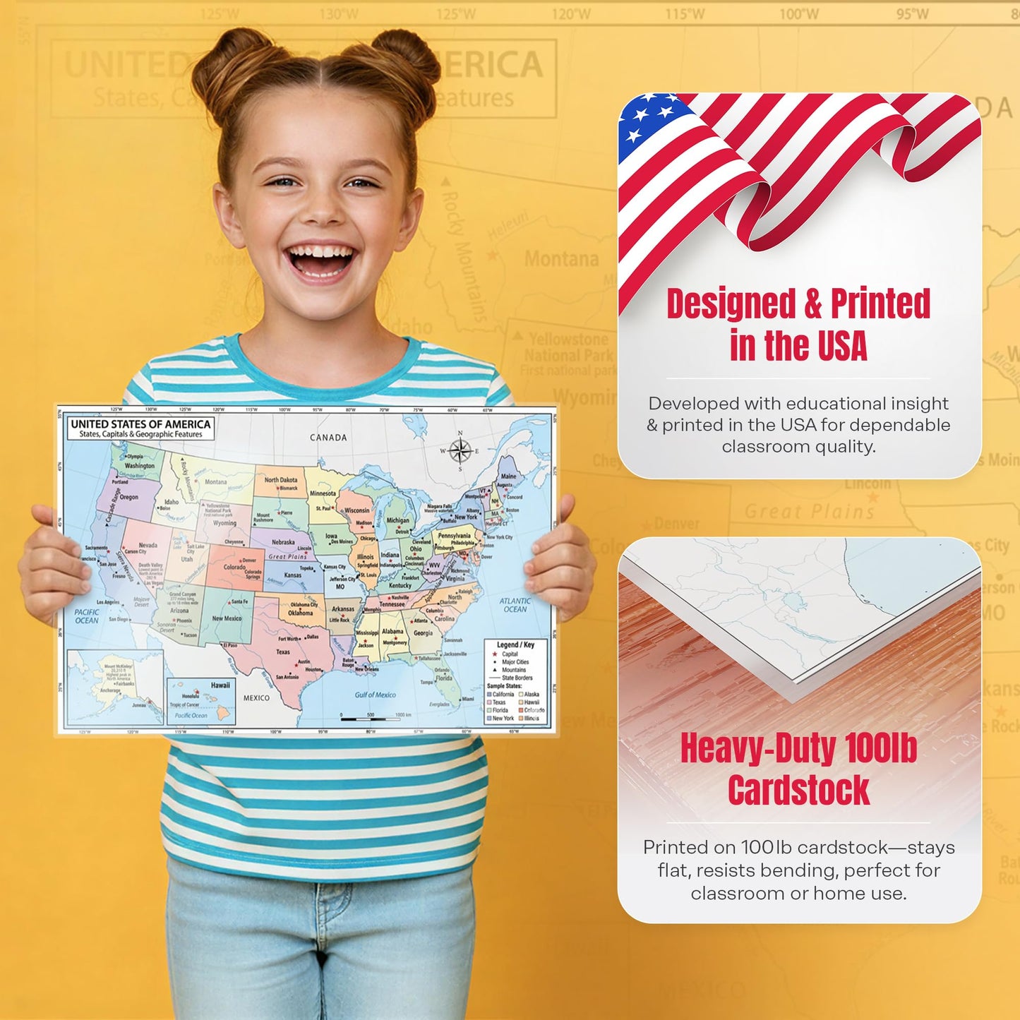 World Geography Map Set – 9-Pack Laminated 11x17 Dry Erase Study Maps | Double-Sided Classroom Learning Tools with Color Maps Front & Blank Outline Backs | Reusable Homeschool Practice, Test Prep & Memorization Aid