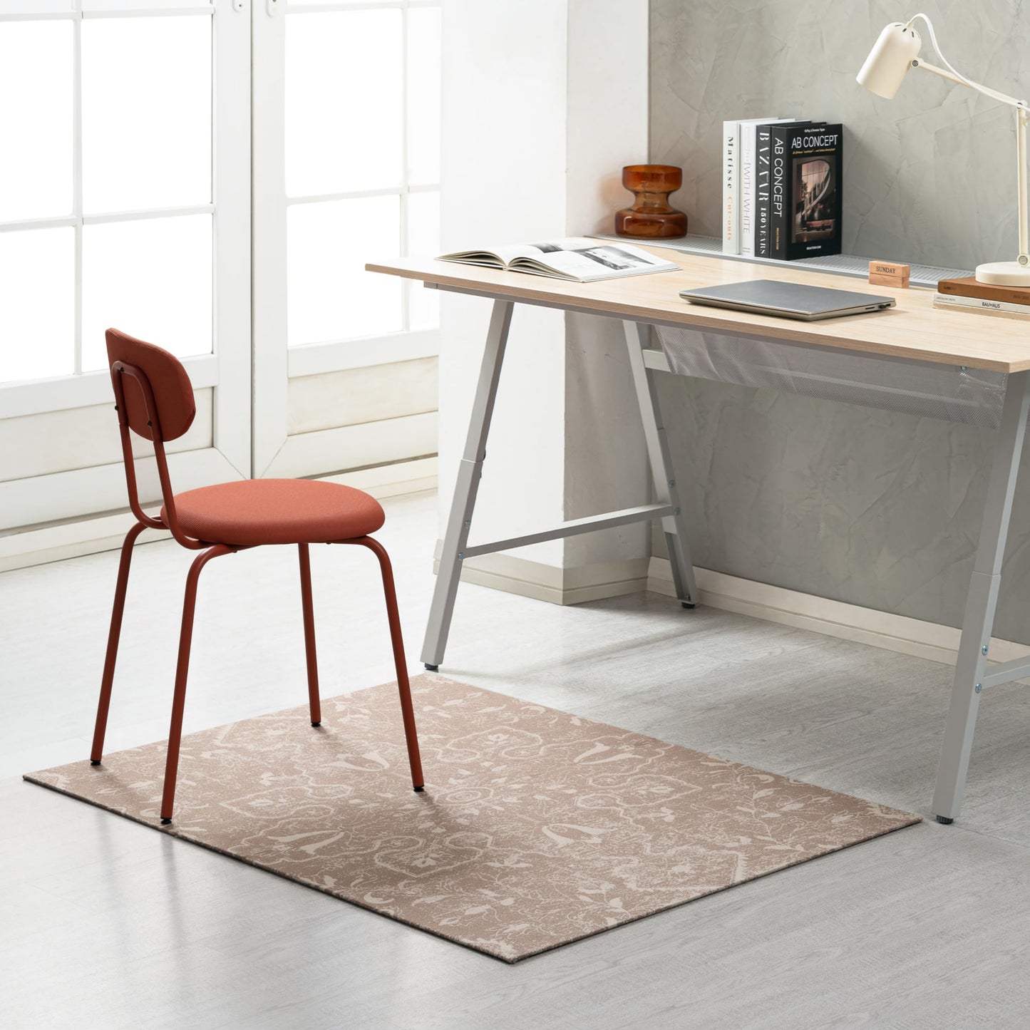 Anji Mountain Rug'd Chairmat Carpet Desk Mat-Jacquard Woven Top, Anti-Slip Backing for Low Pile Carpets & Hard Surfaces - Office Chair Desk Accessories Floor Chair mats, Tamanrasset (36 x 48)