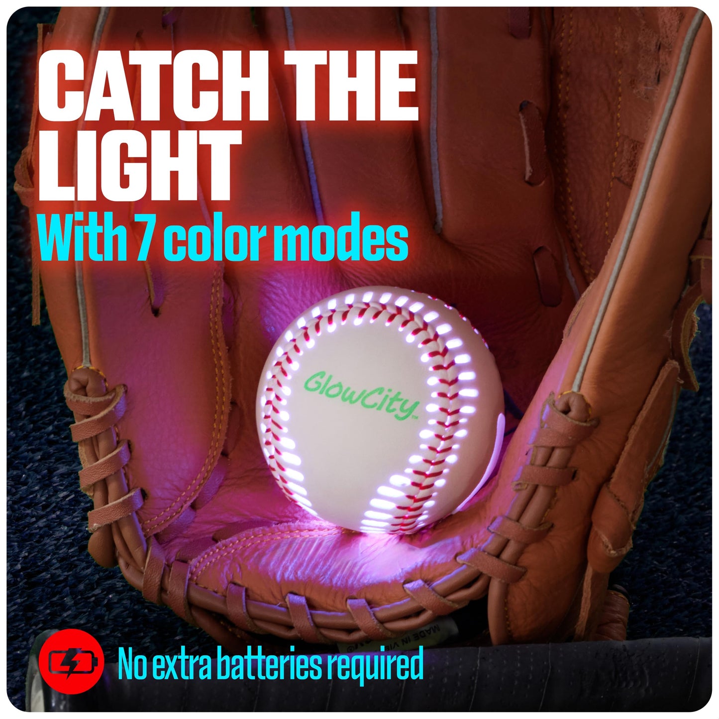 GlowCity Light up Baseball - Leather