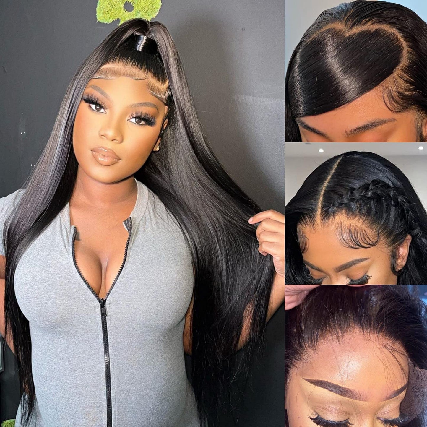 Miss Flower 250 Density Ultra-thin Invisible HD Lace Front Wigs Human Hair 26Inch 15A Grade Real Full Large Lace Space 13x4 Straight Lace Frontal Wigs Human Hair Pre Plucked For Black Women