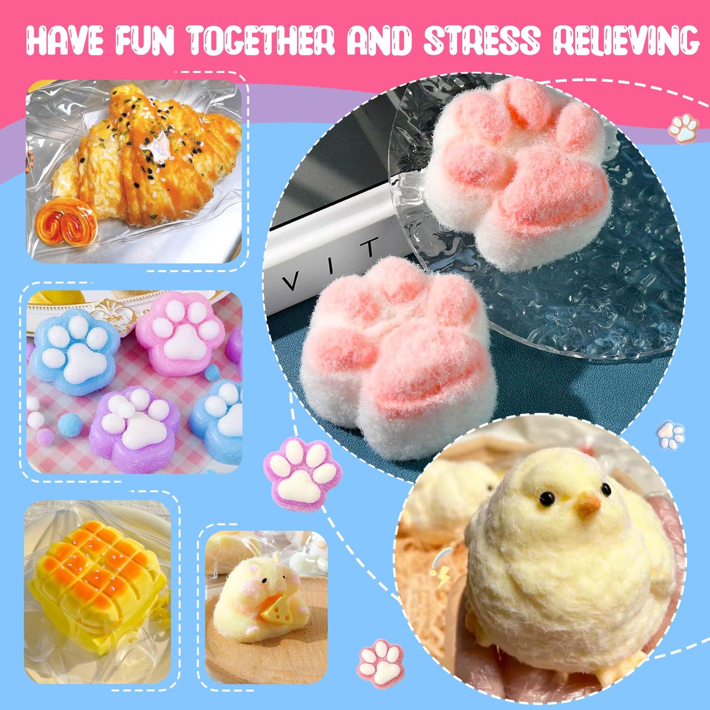 Liquid Silicone for Taba Squishy Kit - 36oz 1:1 AB Ratio Mixed Super Soft Silicone Rubber for Squishy Maker, Perfect DIY Stress Relief Gift Making Kit for Taba Squishy, Taba Bear, Flocking Cat's Paw