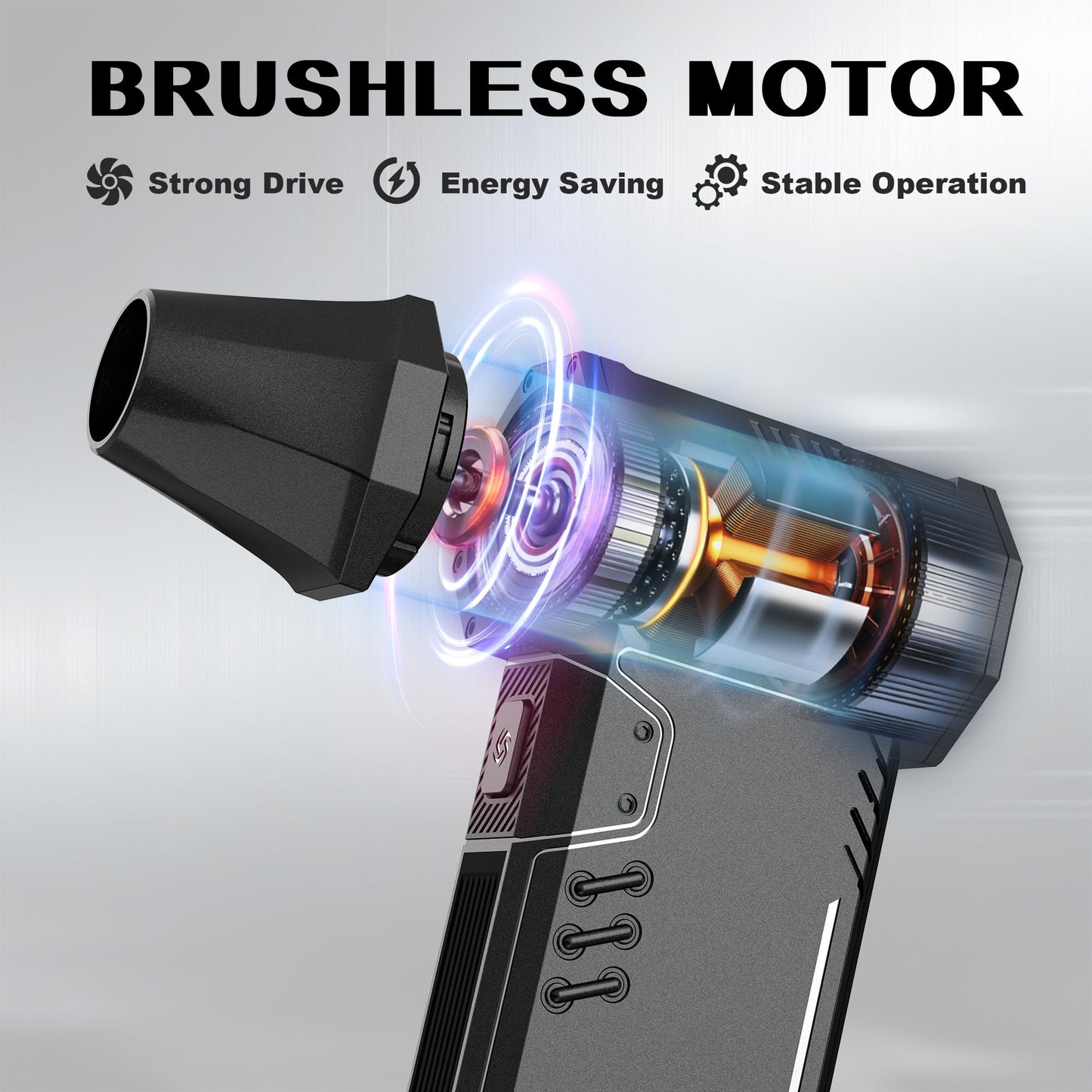 SDFM Compressed Air Duster - 180,000 RPM Electric Air Duster - with Brushless Motor, 3-Gear Adjustable Air Duster - for Keyboard, PC, Car, Air Bed, and Home Cleaning (X15)