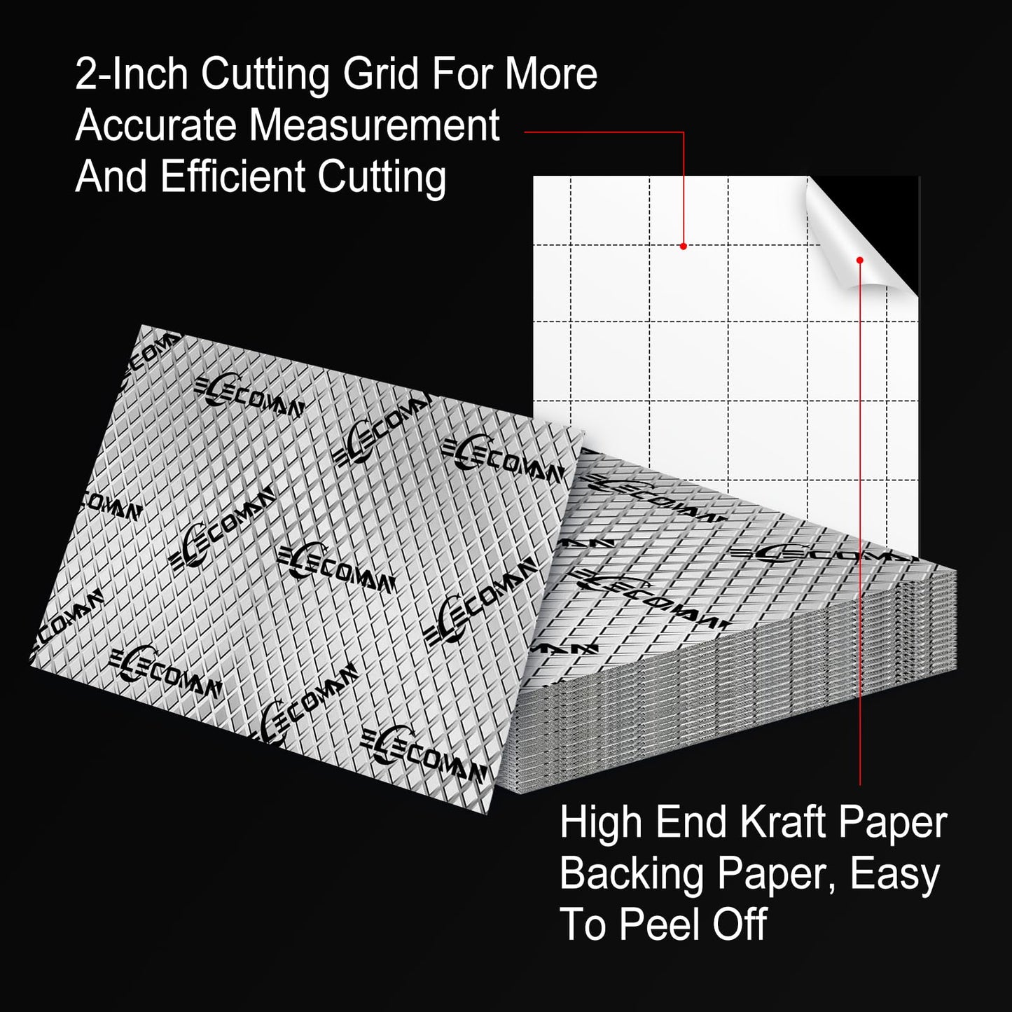 ELecoman Car Sound Deadening Mat-80 mil 36 sqft Sound Deading Material - Butyl Automotive Sound Deadener, Audio Noise Insulation and Vibration Dampening