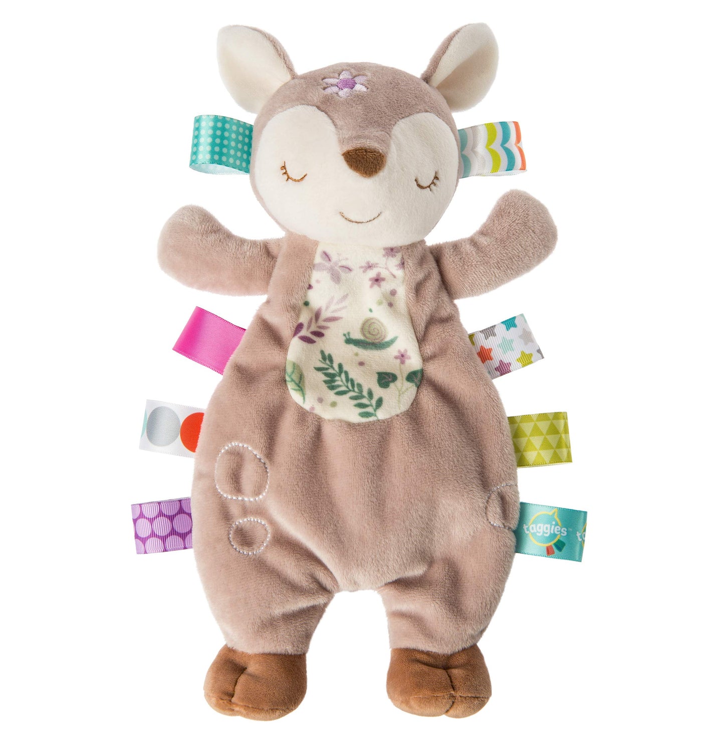 Taggies Soothing Sensory Lovey Soft Toy, Flora Fawn, 11"