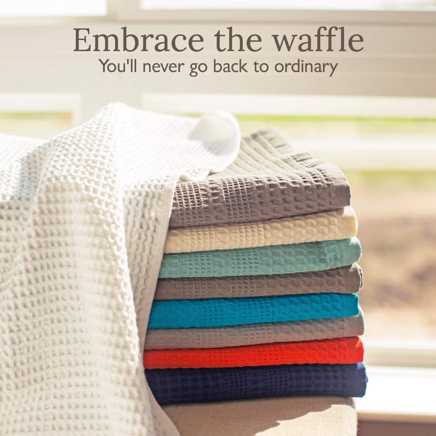 GILDEN TREE Waffle Towels for Bathroom, 100% Cotton Quick Dry Towel, Waffle Bath Towels Large, Absorbent Lightweight Travel Towel, Bath Towels Set of 2, Classic Style (White)
