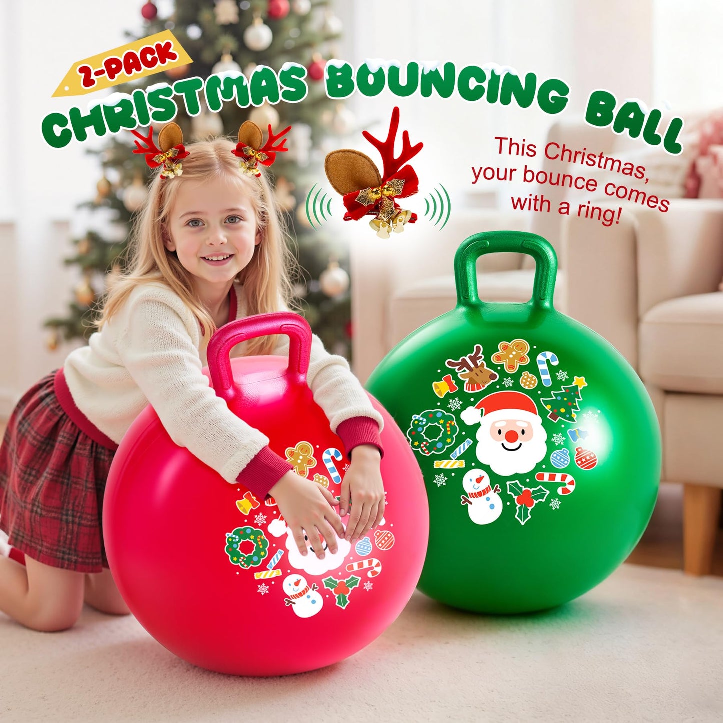 ZOOJOY 18In 2 Pack Christmas Hopper Ball
