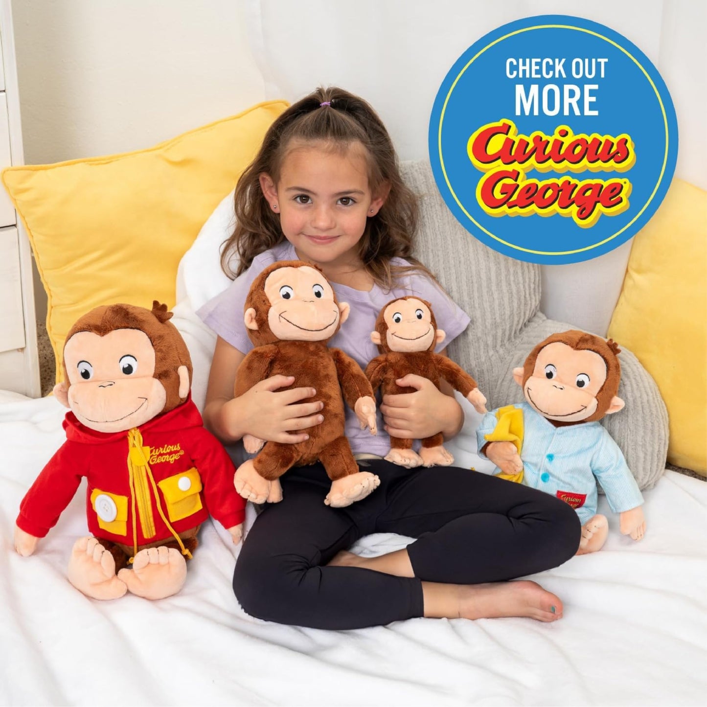 Kids Preferred Curious George Fireman 15 inch Stuffed Animal Plush Toy for Toddler Boys & Girls