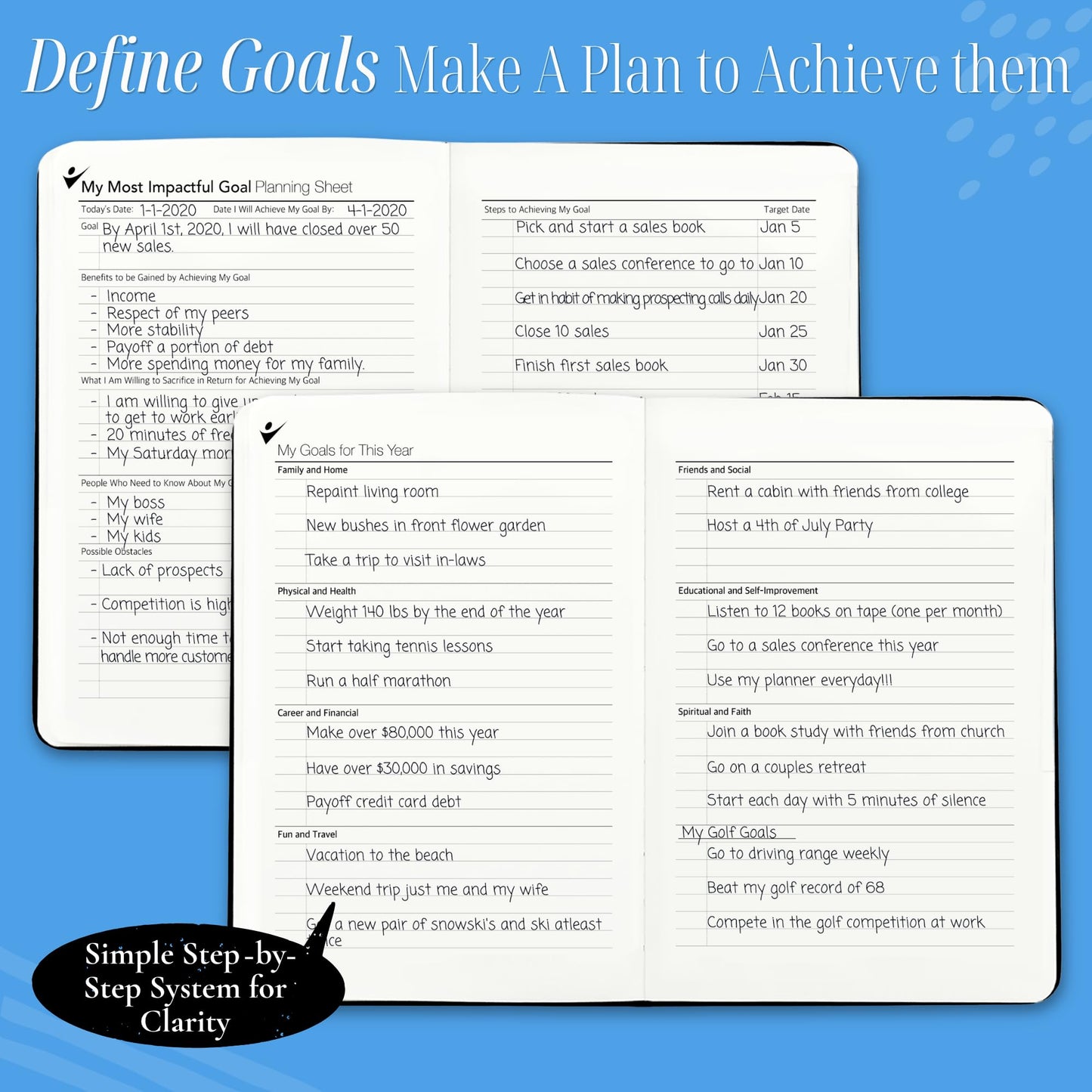 Goal Crazy Undated Planner – 90 Day Guided Journal & Productivity Organizer, A5 Daily & Weekly Planner with Goal Setting, Habit Tracker, To Do List, Academic & Work Calendar, Leather Hardcover - Black