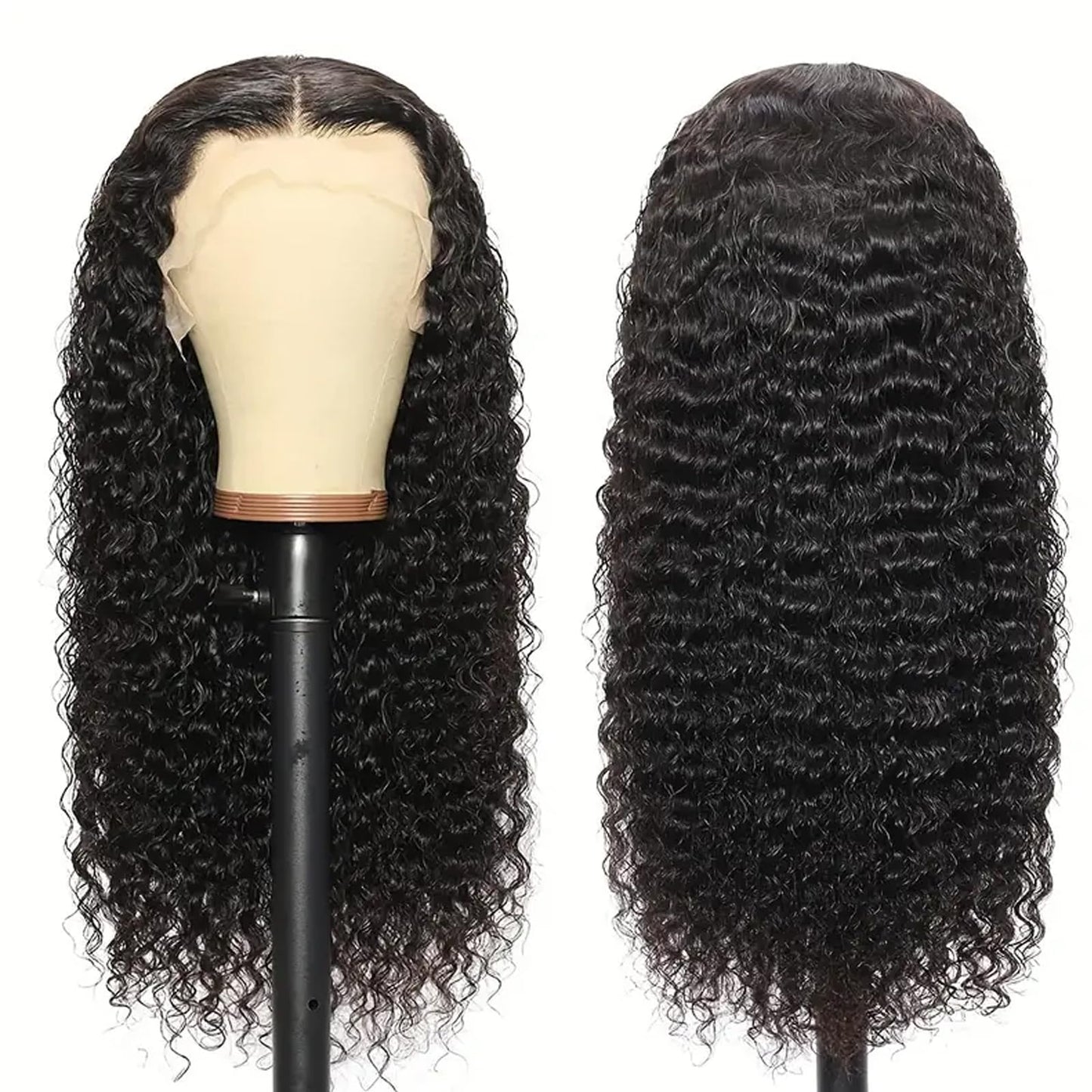 32 Inch Lace Front Wig Human Hair Deep Wave Lace Front Wigs 210 Density HD Lace Frontal Wigs Human Hair 13x6 Lace Front Wigs Human Hair Pre Plucked Deep Curly Human Hair Wigs for Black Women