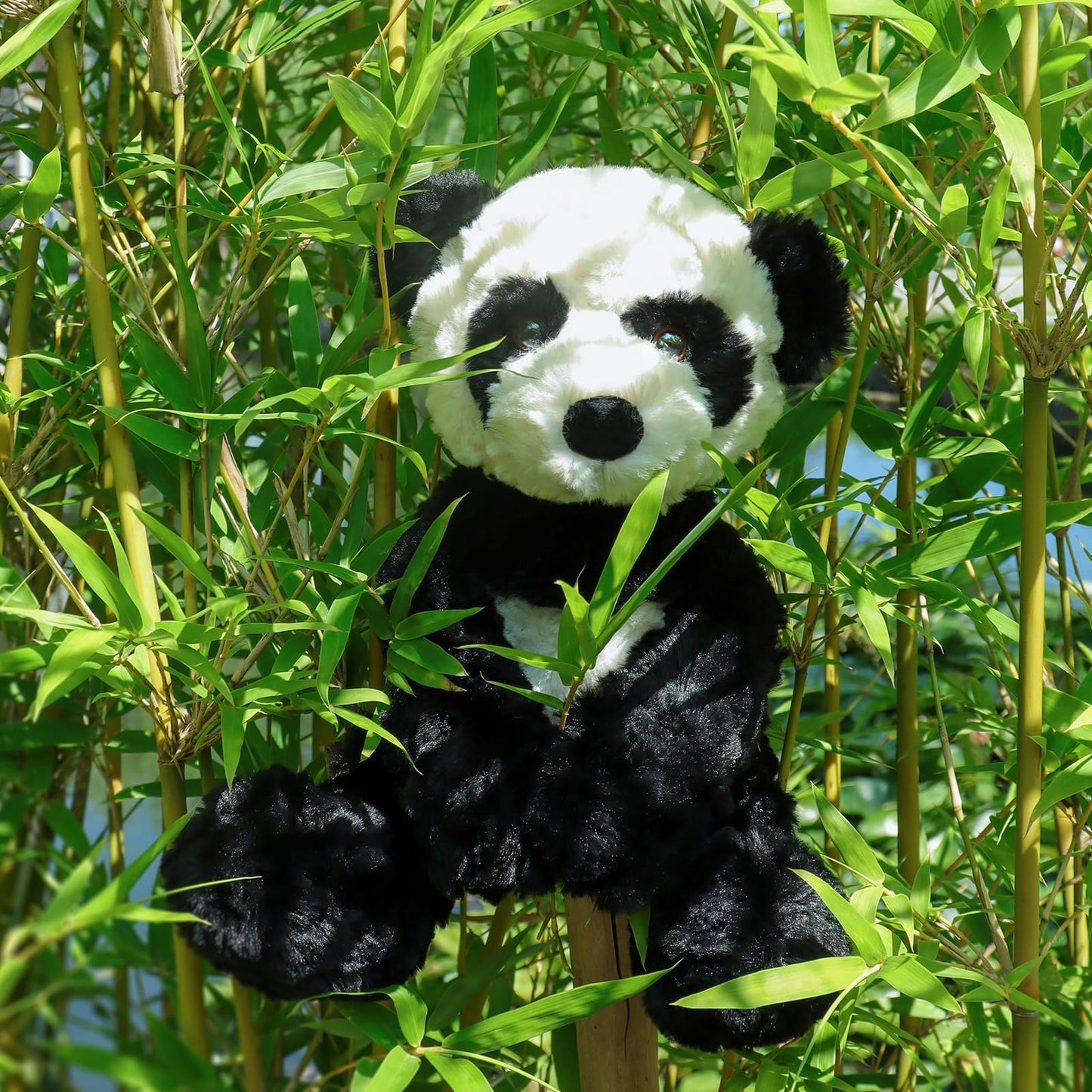 Apricot Lamb Toys Plush Panda Bear Stuffed Animal Soft Cuddly Perfect for Child (Black and White Panda, 8 Inches)