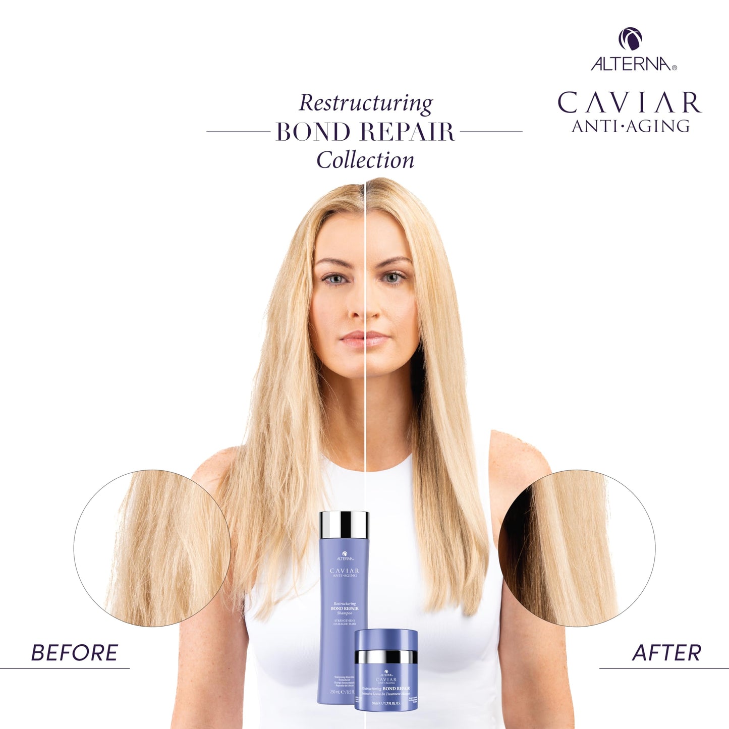 Alterna Haircare CAVIAR Anti-Aging Restructuring Bond Repair Intensive Leave-In Treatment Masque 1.7oz | Repairs, Strengthens and Protects Damaged Hair