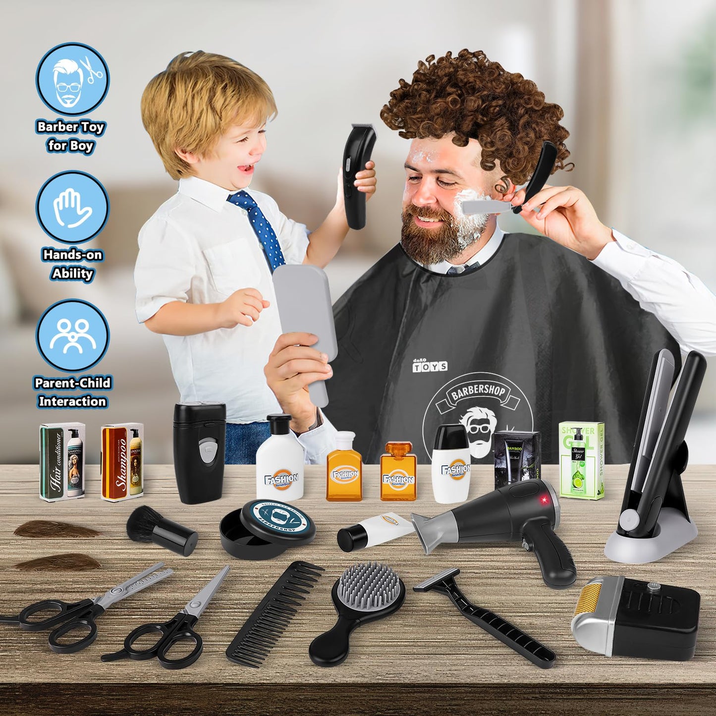deAO Barber Shop Pretend Play Toy STS-B5. HS6666 Toy
