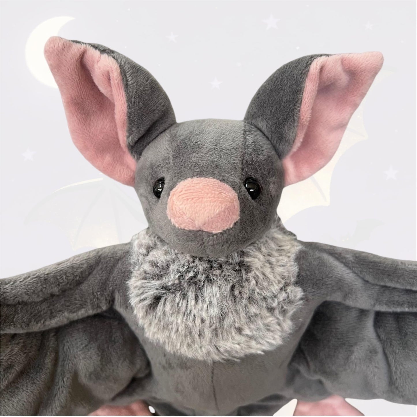 MKTRGOE 22" Large Goth Bat Plush Toy, Realistic Lifelike Stuffed Animal, Soft Huggable Gothic Bat Plush for Halloween Christmas Decor