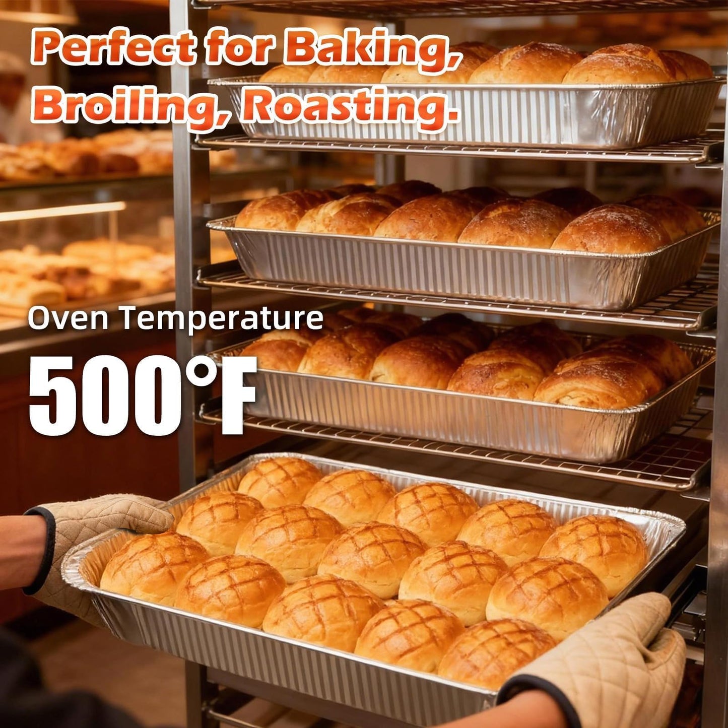 21"x13" Full Size Aluminum Pans, 20 Pack – Heavy Duty Deep Disposable Foil Roasting Pan & Baking Pans, Large Chafing Trays for Catering, Steam Table, Hotels, Restaurants, Buffets & Bakeware