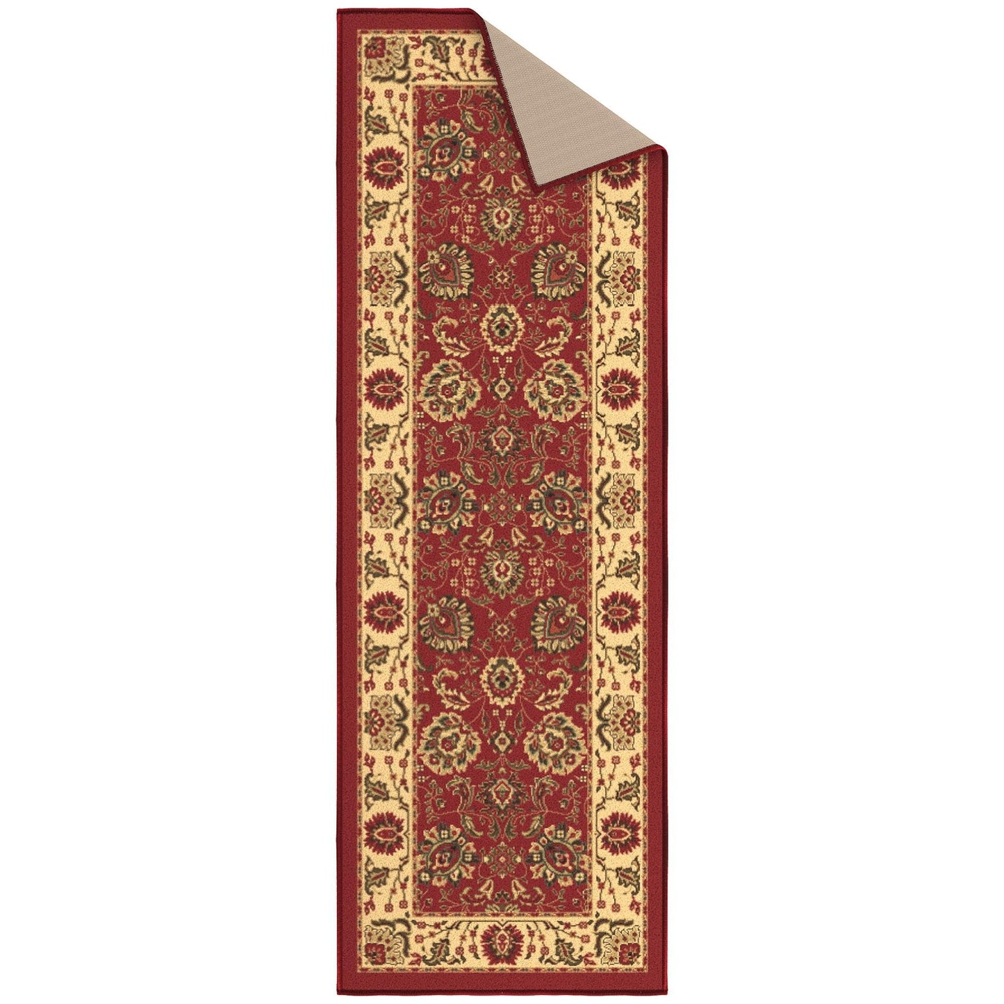 Ottomanson Hallway Runner Rug 2'7" x 9'6" Non Slip Oriental Area Rugs Easy to Clean Laundry Rug Runner Durable & Pet Friendly Floor Carpet Runners for Hallways Entryway Living Room Kitchen, Red