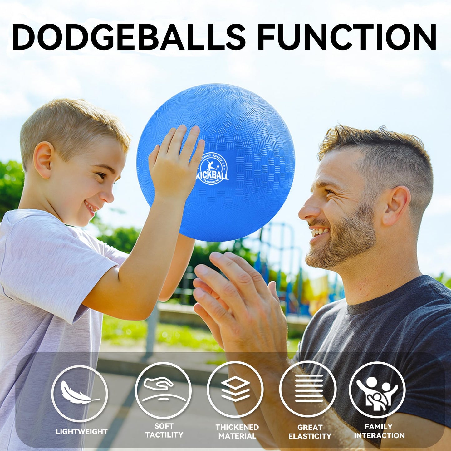 COAMZPARTY 10 Inch Kickball Playground Balls 6 Pack, Dodgeballs for Kids&Adults, Four Square for School, Outdoor&Indoor Games with Hand Pump and Storage Bag (10 Inch Playground Ball (6 Piece))