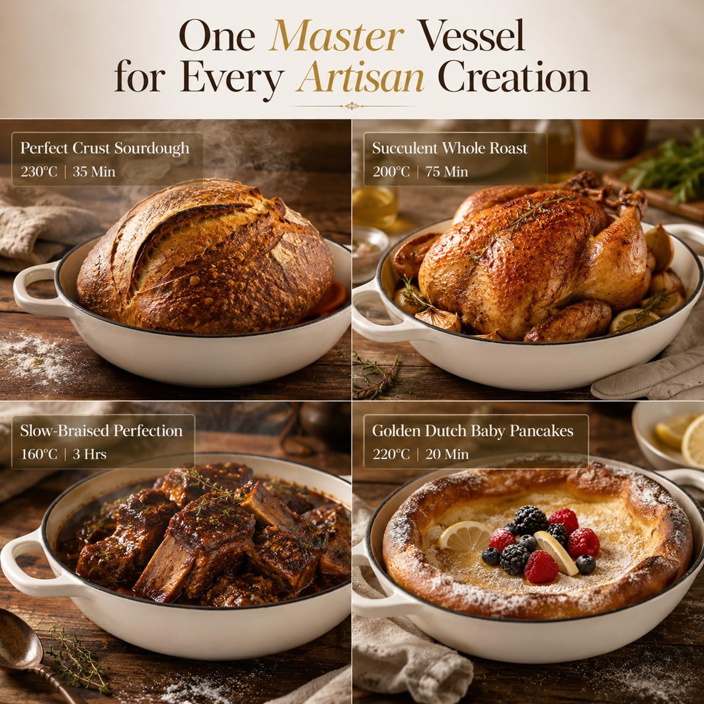 AHJ 6QT Dutch Oven For Bread Baking, Enameled Cast Iron Dutch Oven Pot with Lid, Multi-Functional Bread pan, Sourdough Baking Supplies with Proofing Basket, Cast Iron Bread Oven, Silicone Sling & Gloves.