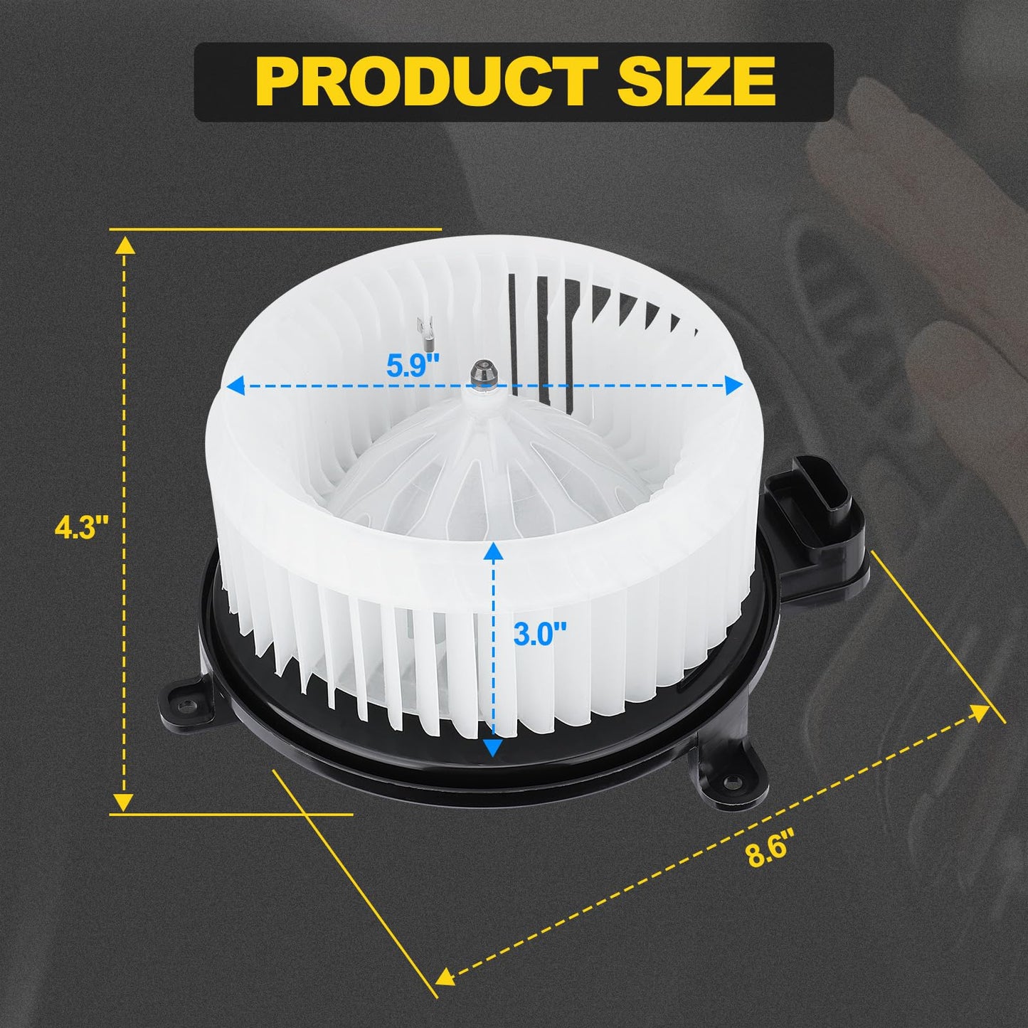 871030C051 Front Side HVAC Heater Blower Motor with Brushless Motor Compatible with Toyota 2008-2022 Sequoia 2011-2018 Sienna Replace# 700298 615-50184 75050 87103-0C051